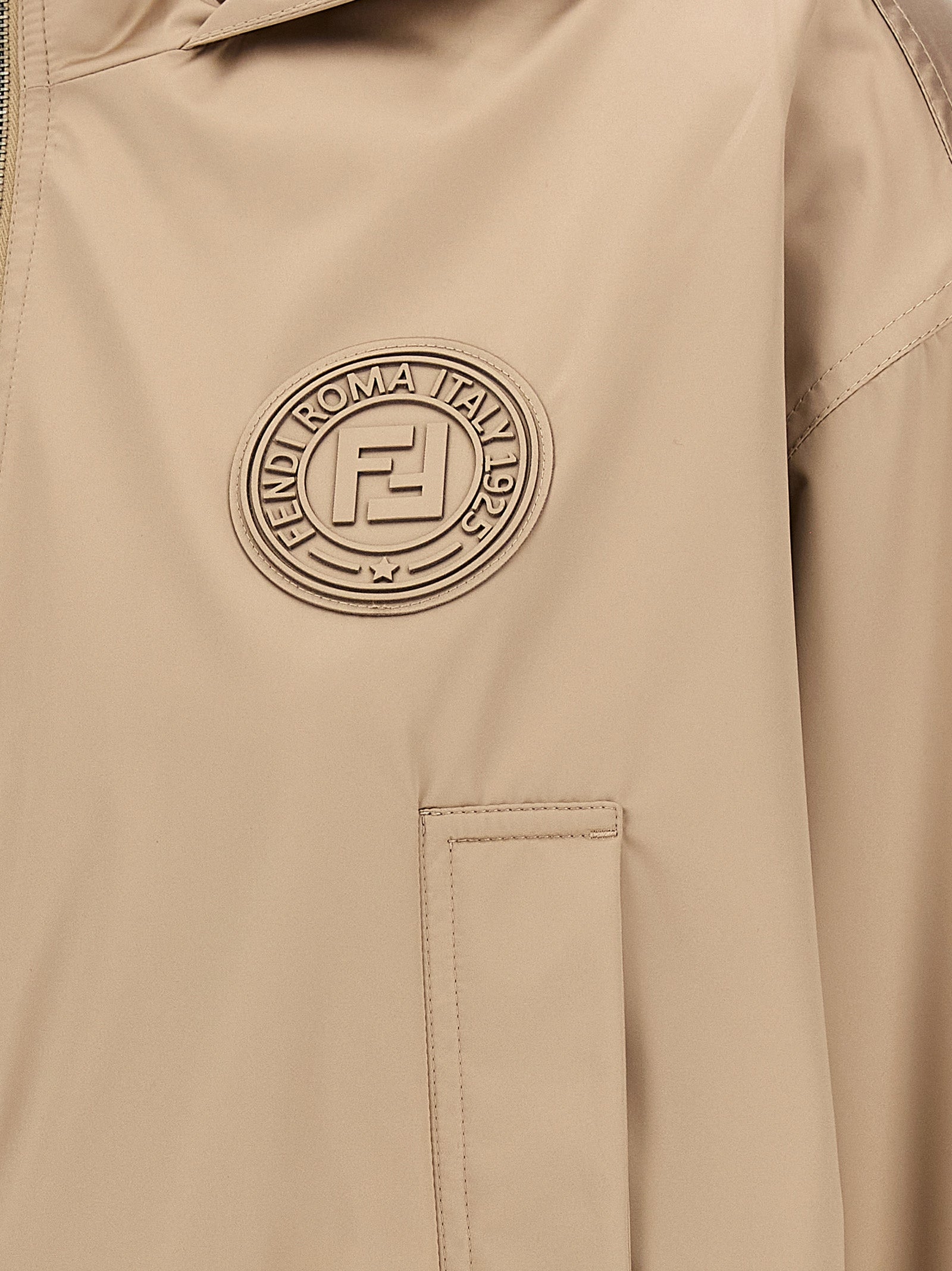 Brown Polyester Shell Jacket