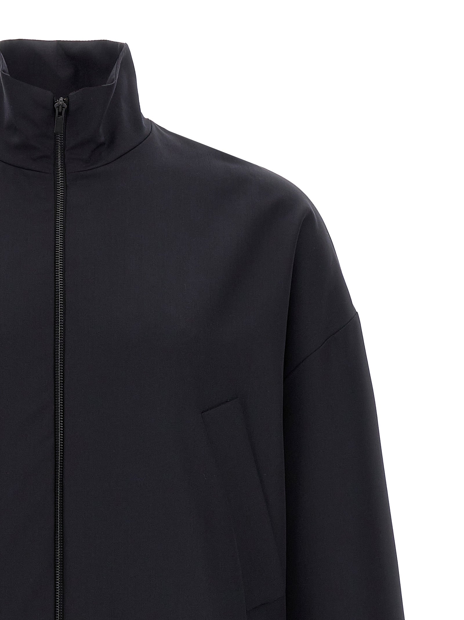 Blue Virgin Wool Full-Length Jacket
