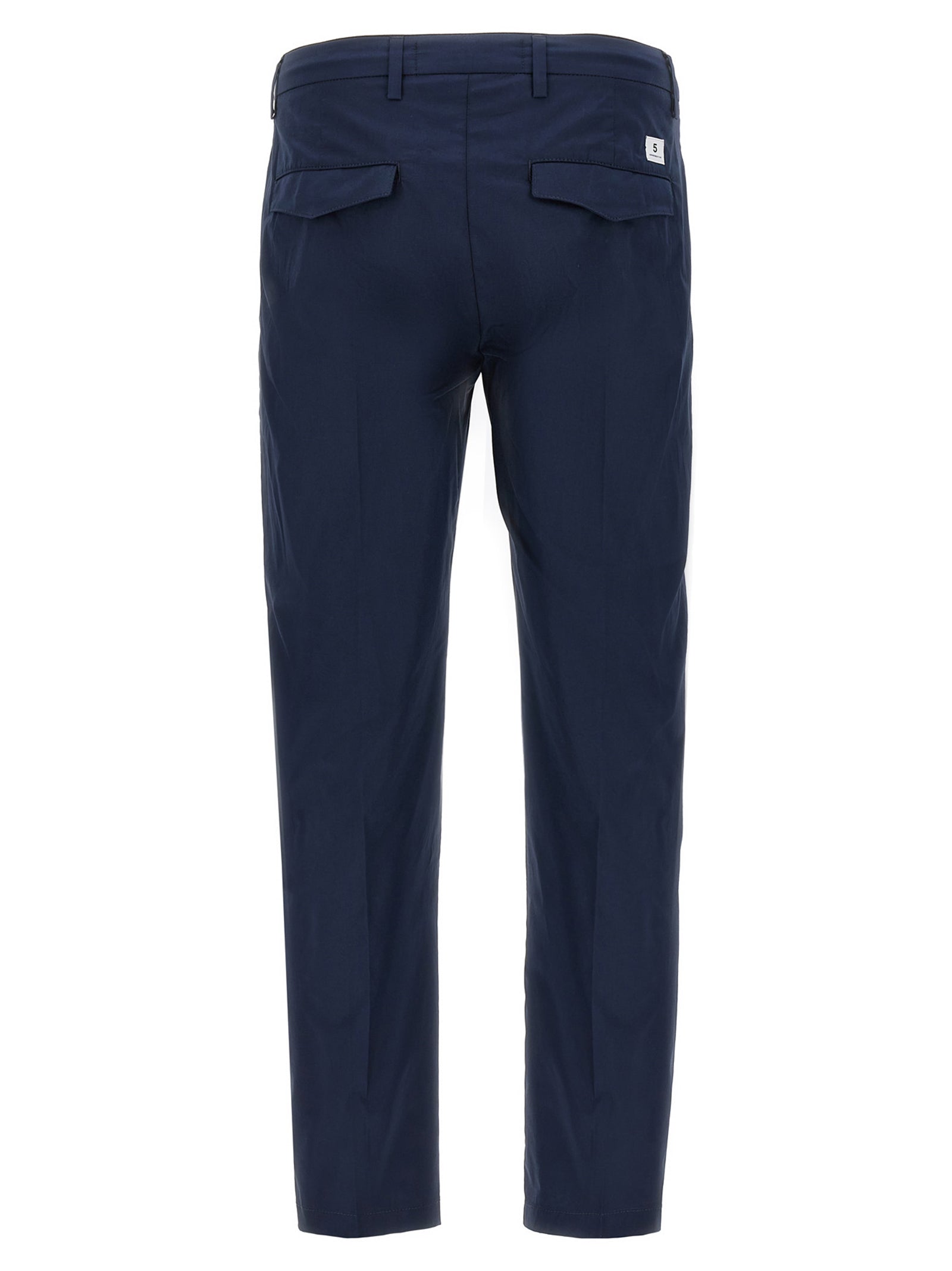 Blue Cotton Cropped Pants