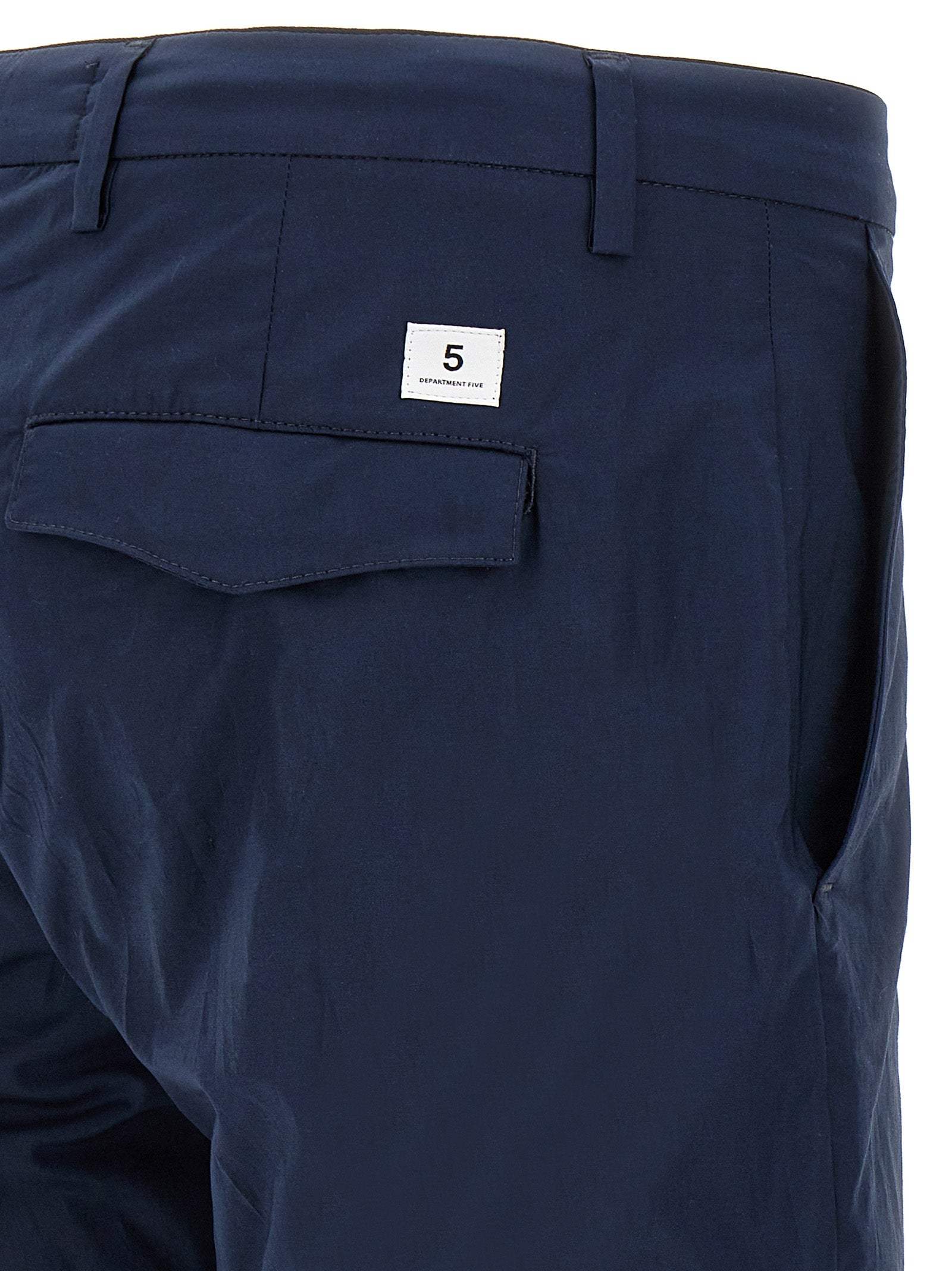 Blue Cotton Cropped Pants
