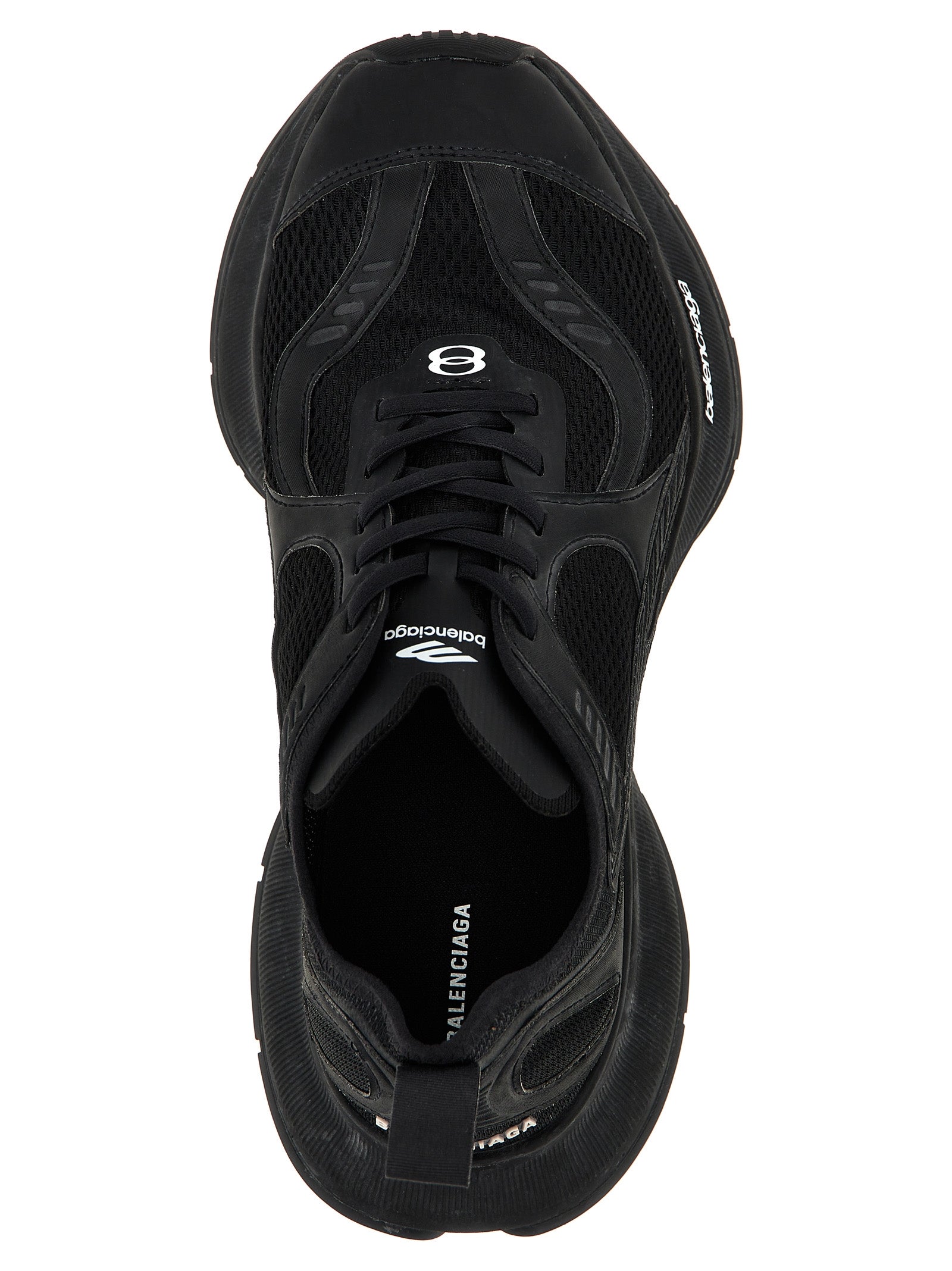 Black Polyester Athletic Sneakers