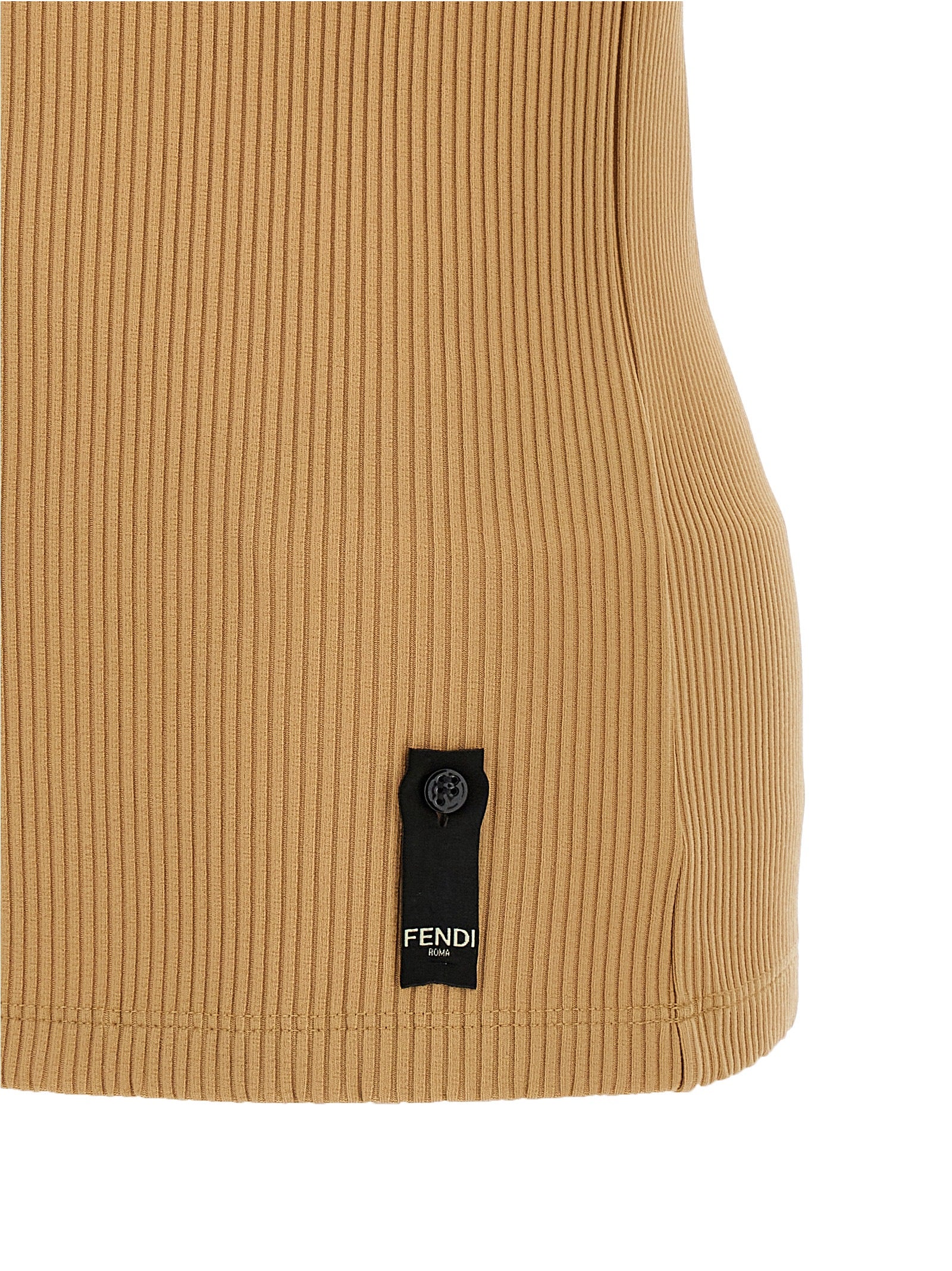 Beige Polyamide Tank Tops