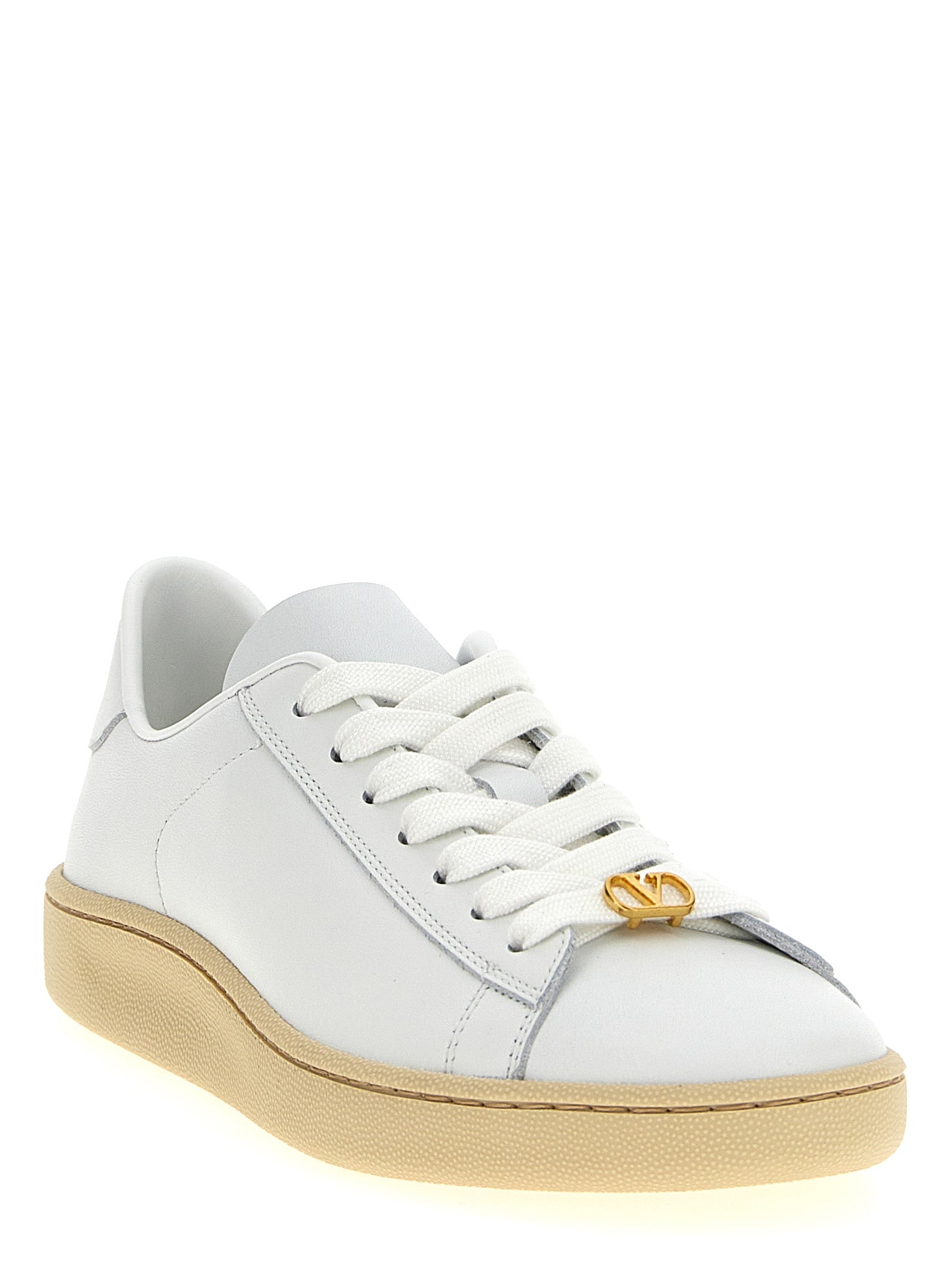 White Calfskin Low Top Sneakers