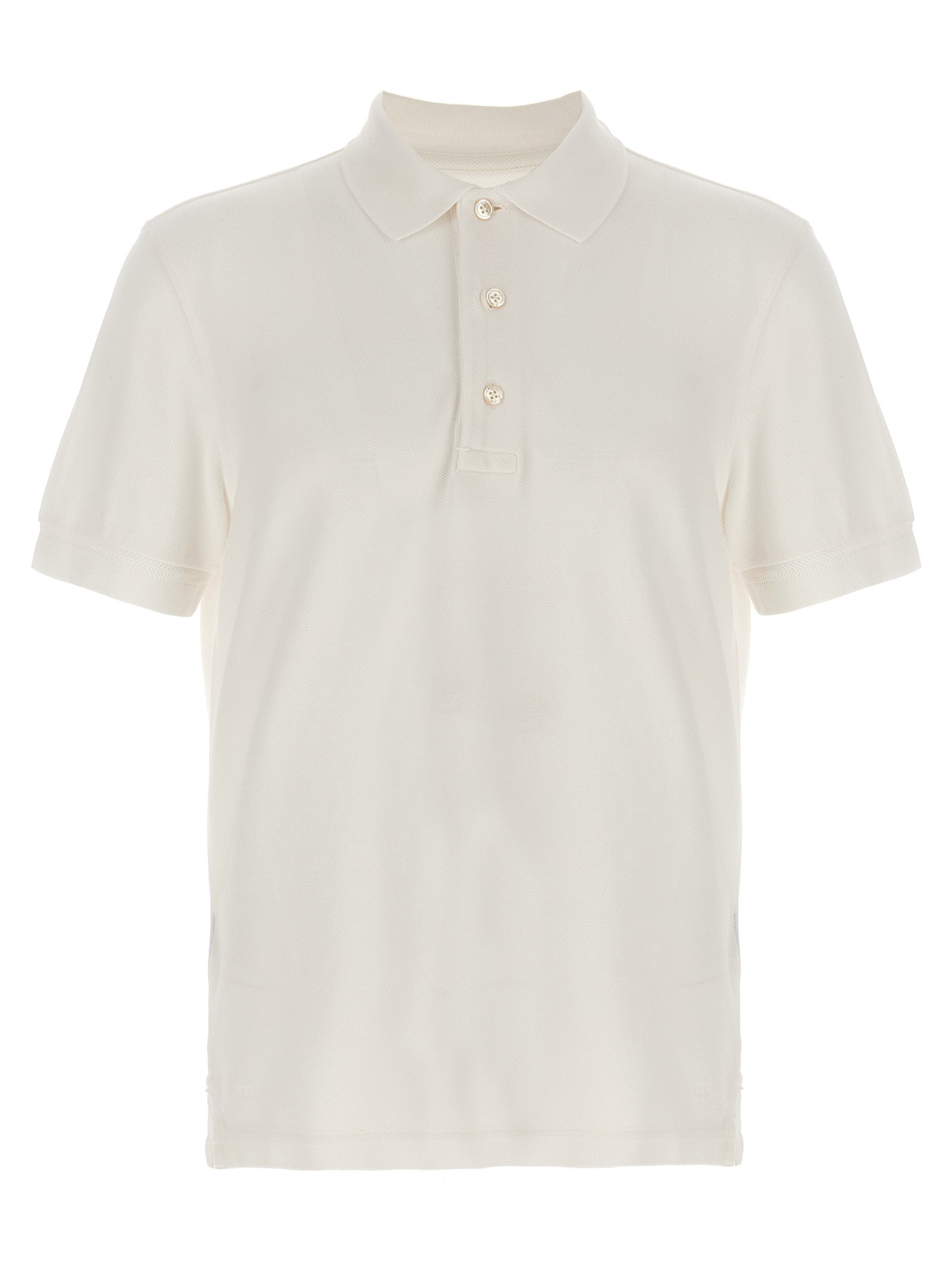 White Lyocell Polo Shirt