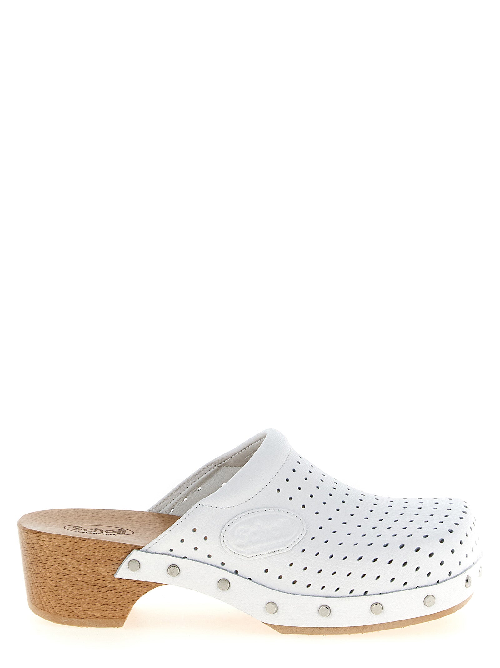 White Calfskin Clogs