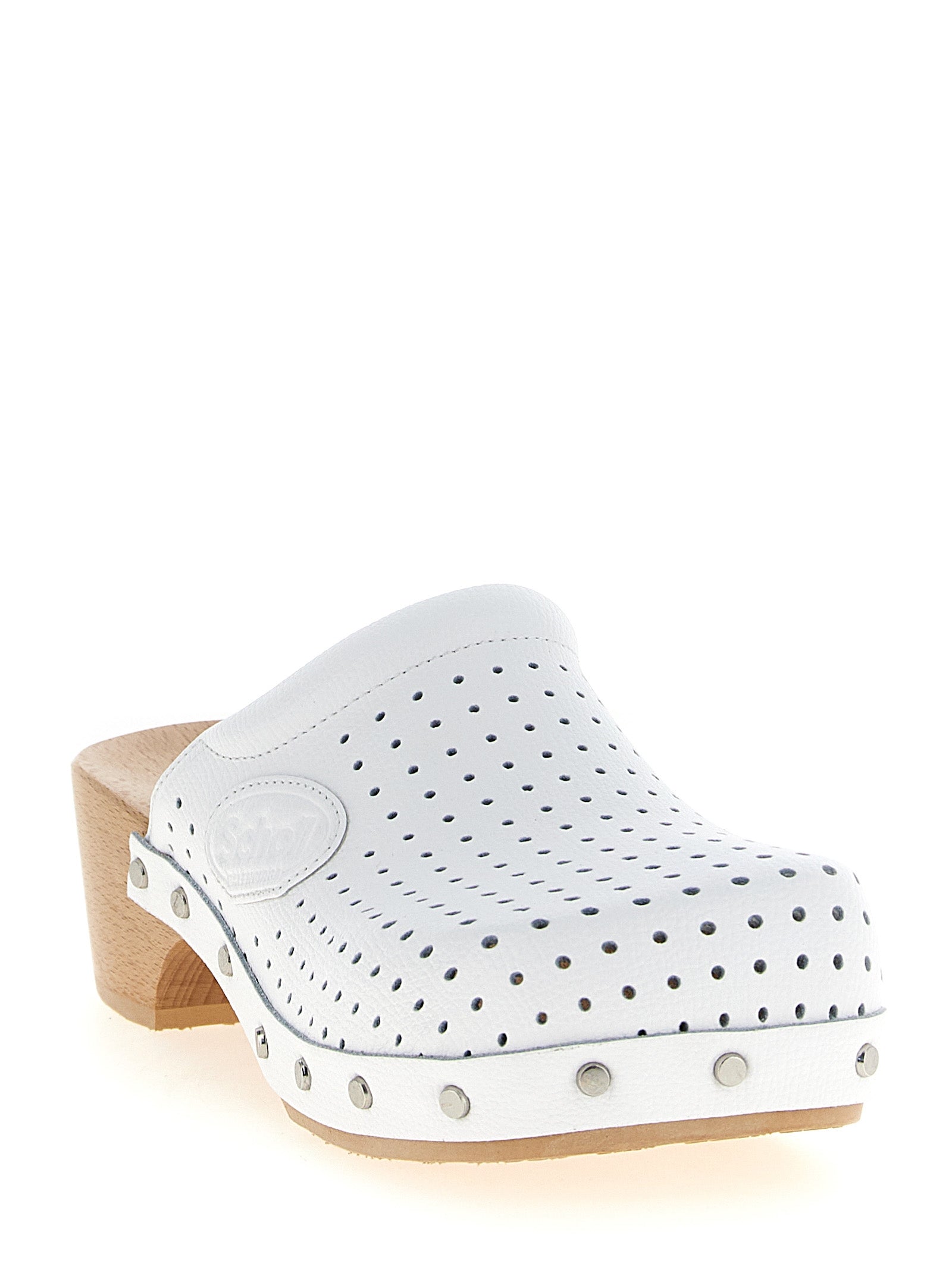 White Calfskin Clogs