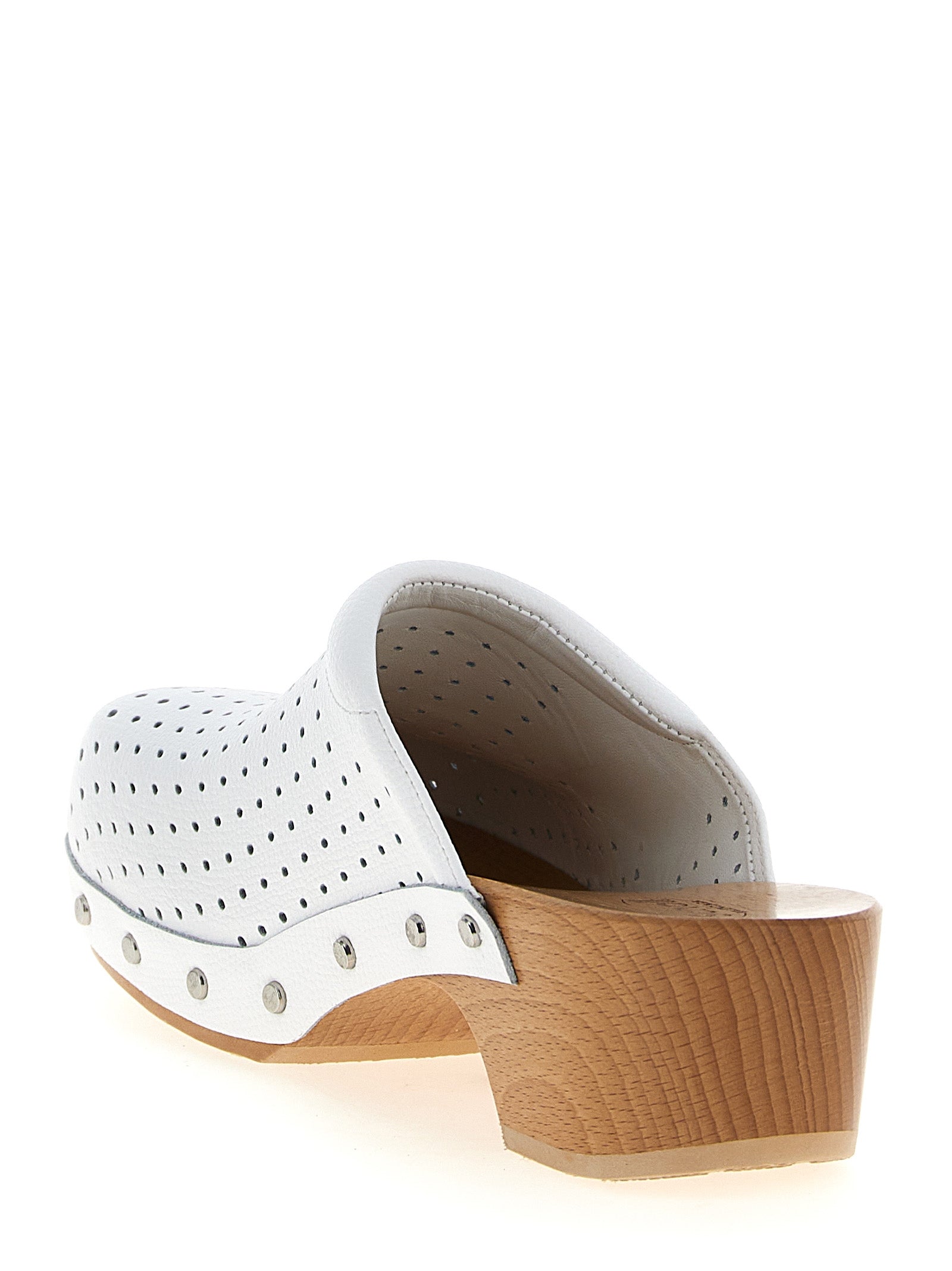 White Calfskin Clogs