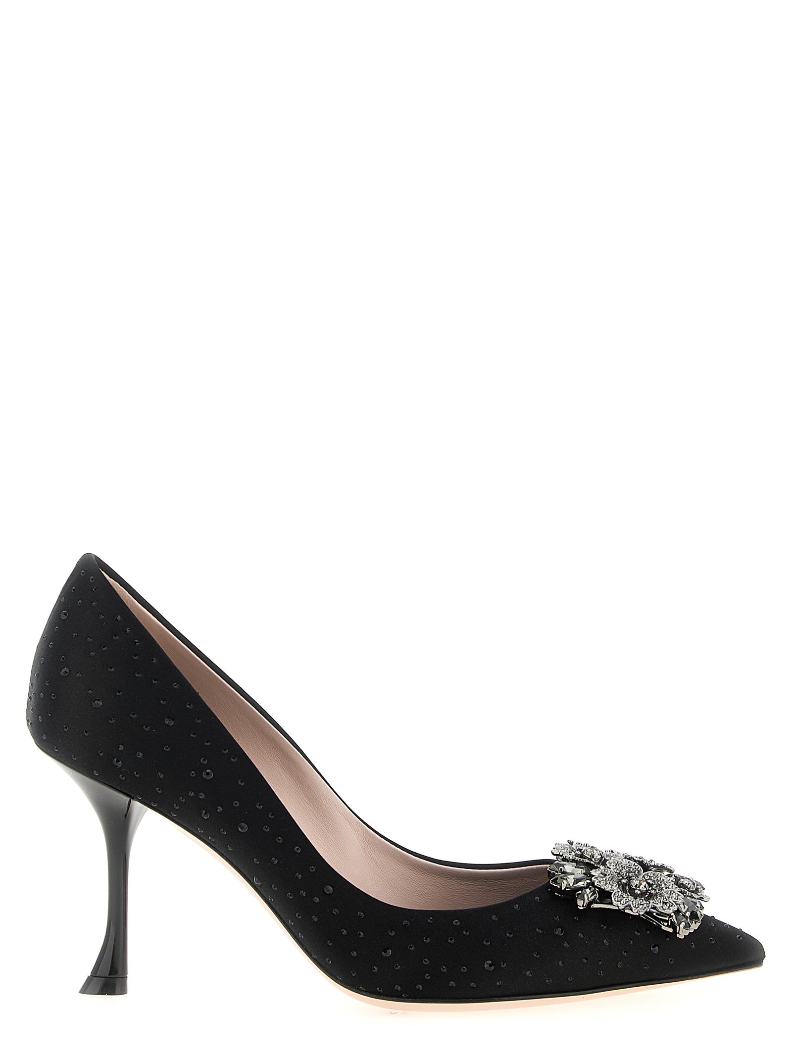 Black Viscose High Heel Pumps