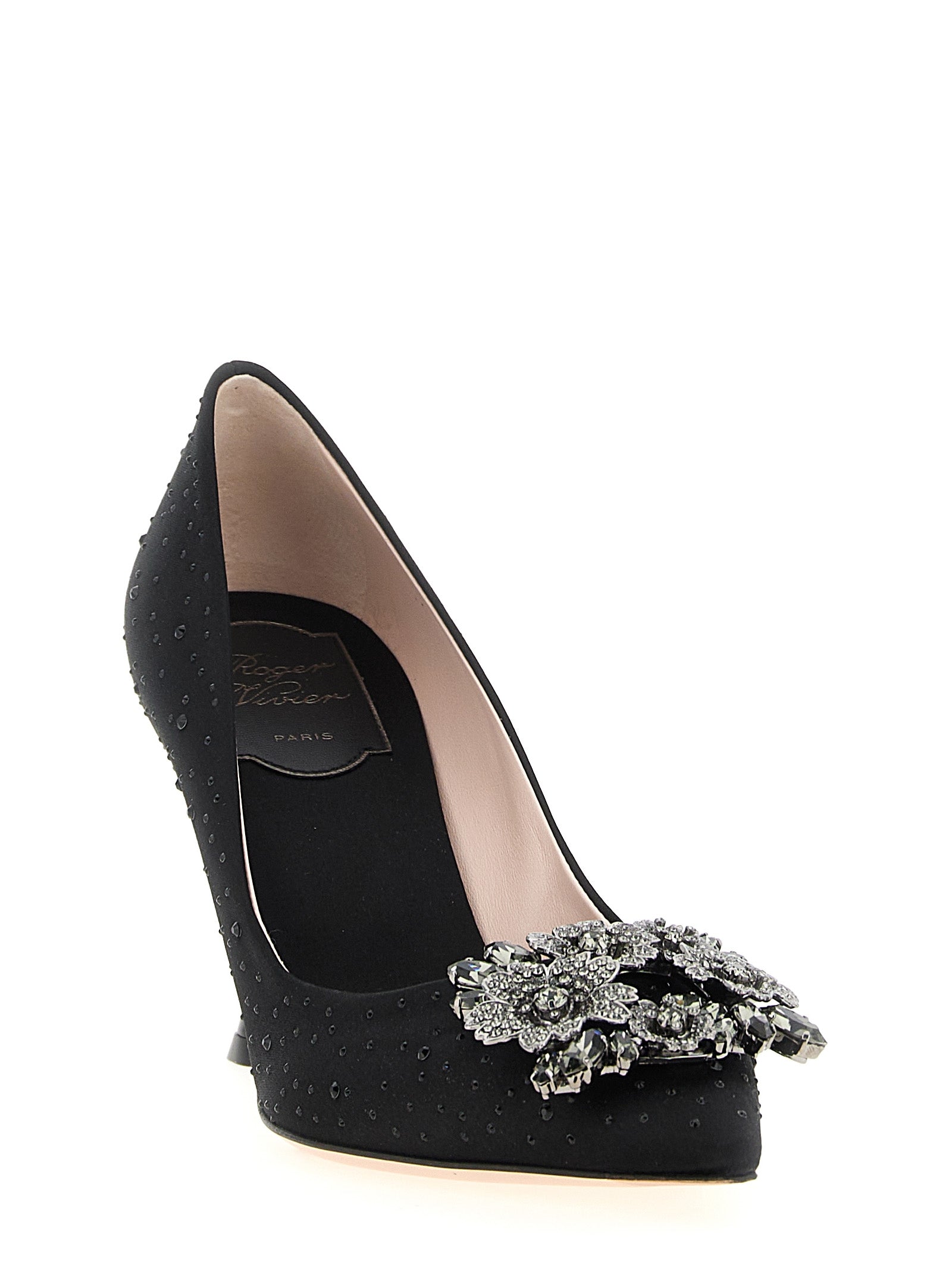 Black Viscose High Heel Pumps