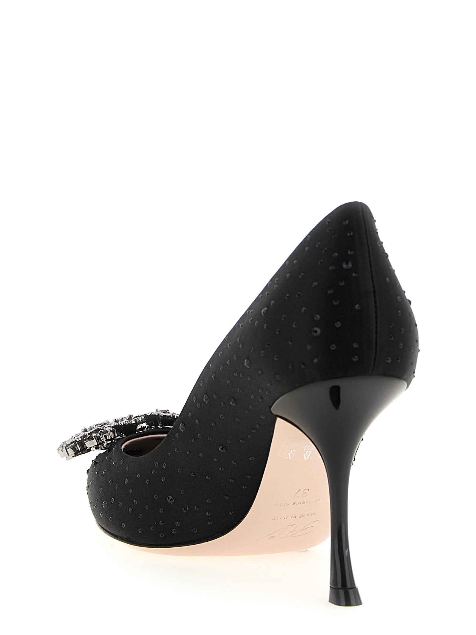 Black Viscose High Heel Pumps