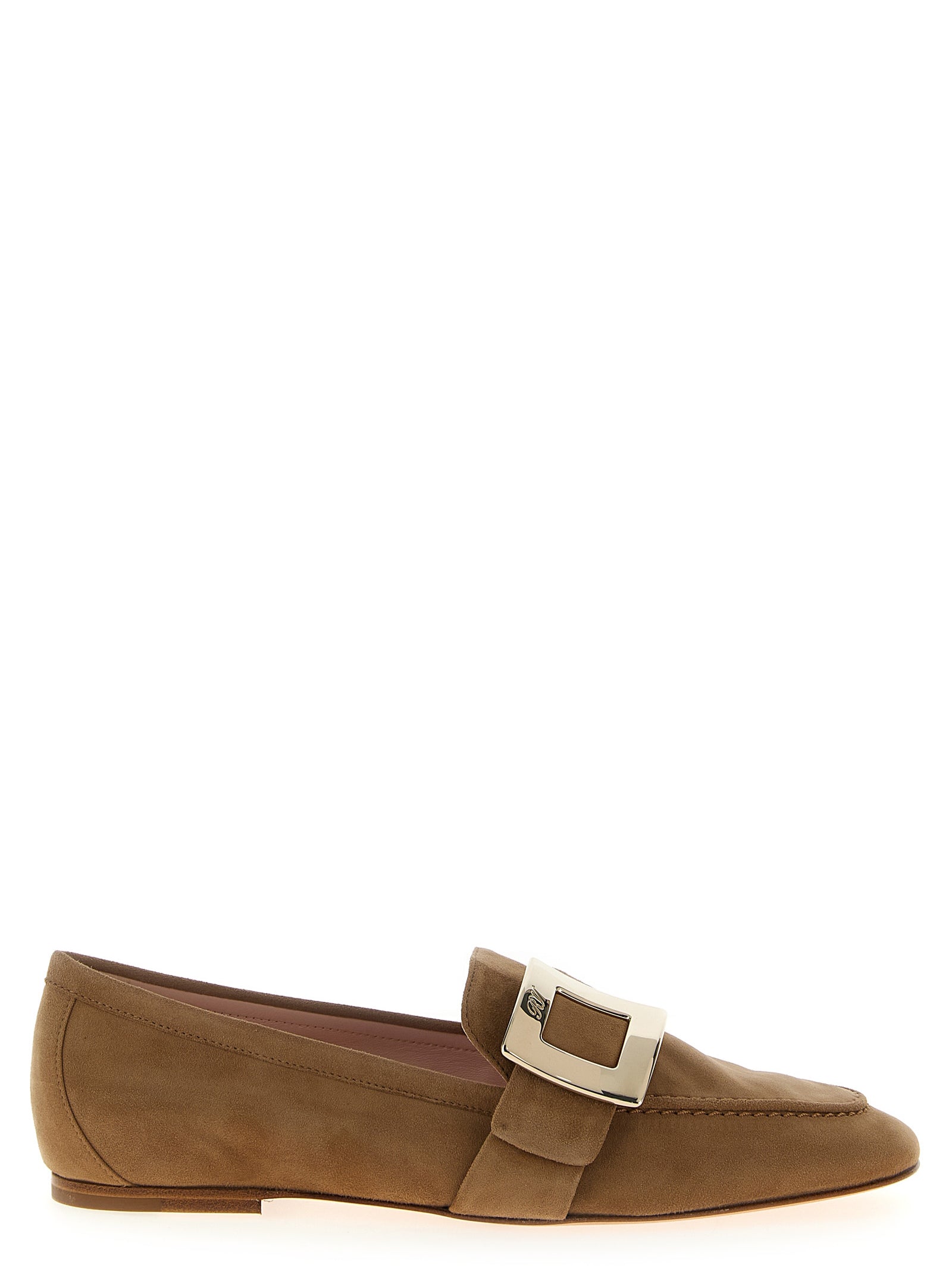 Beige Goatskin Slip-On Loafers