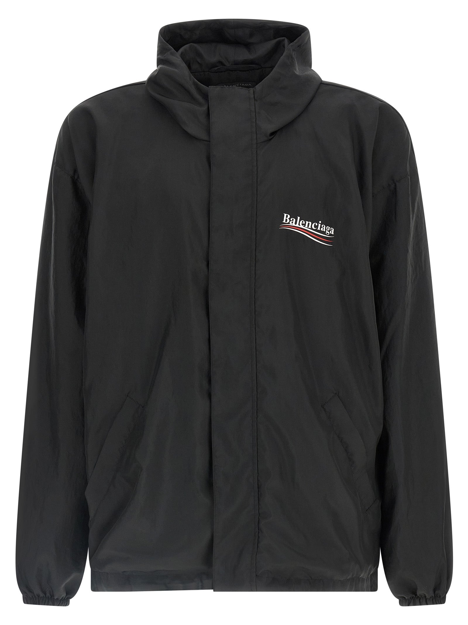 Black Polyester Shell Jacket
