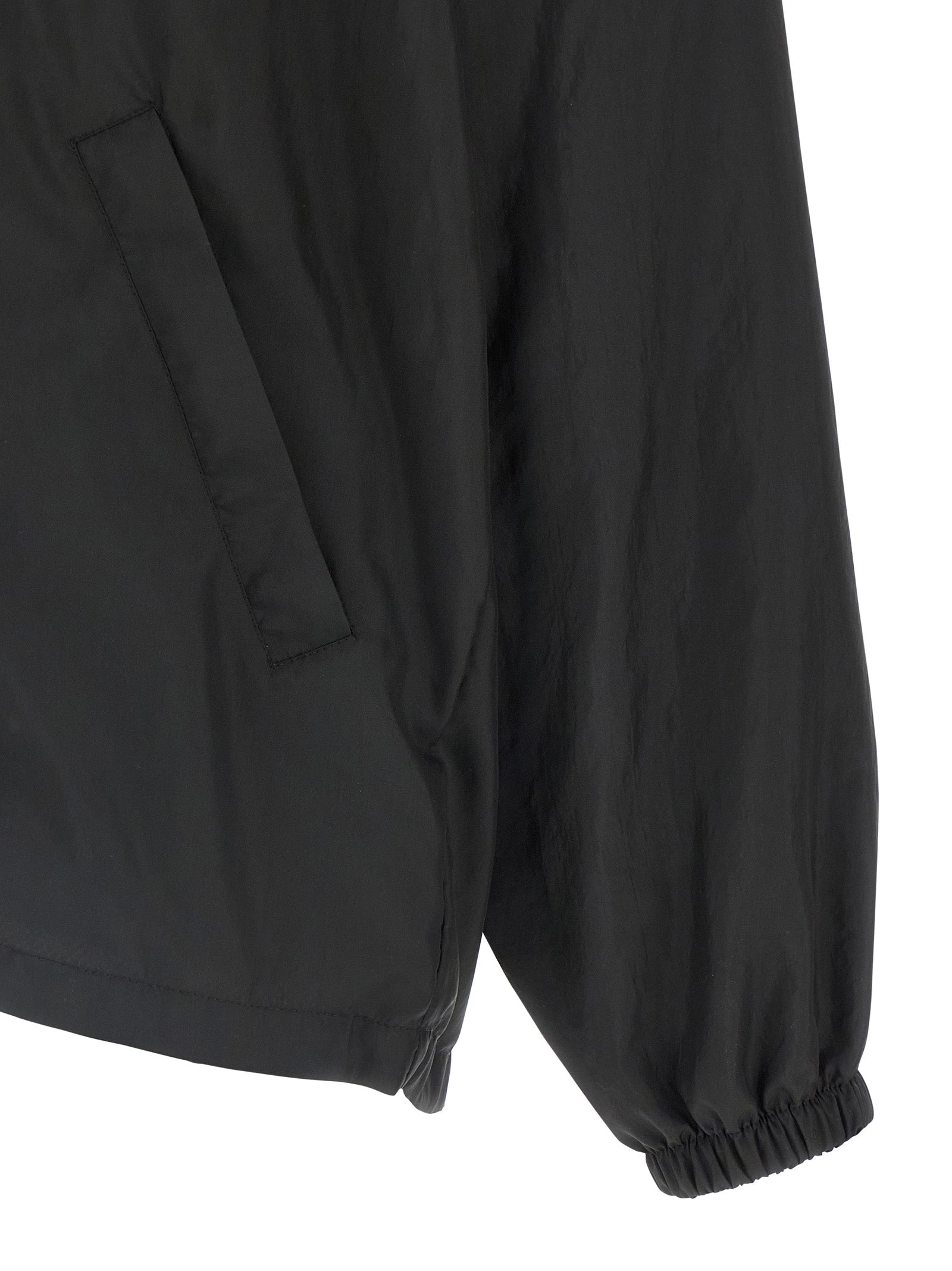 Black Polyester Shell Jacket