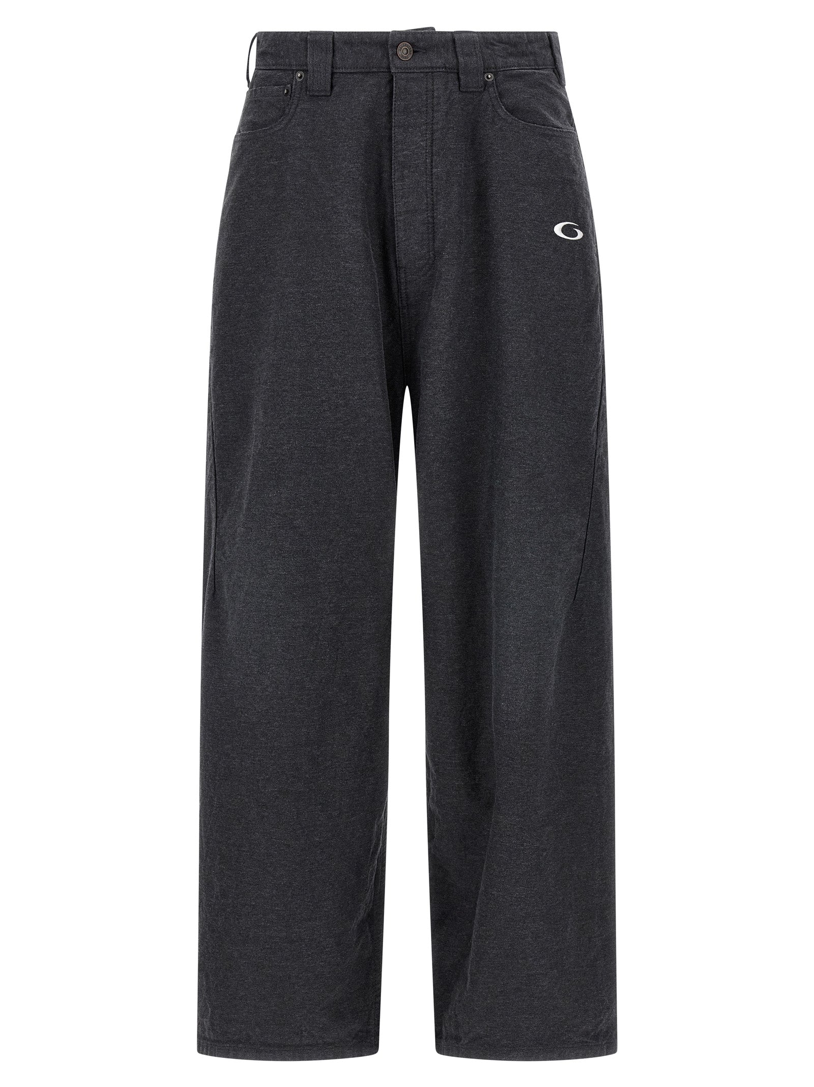 Gray Cotton Casual Pants