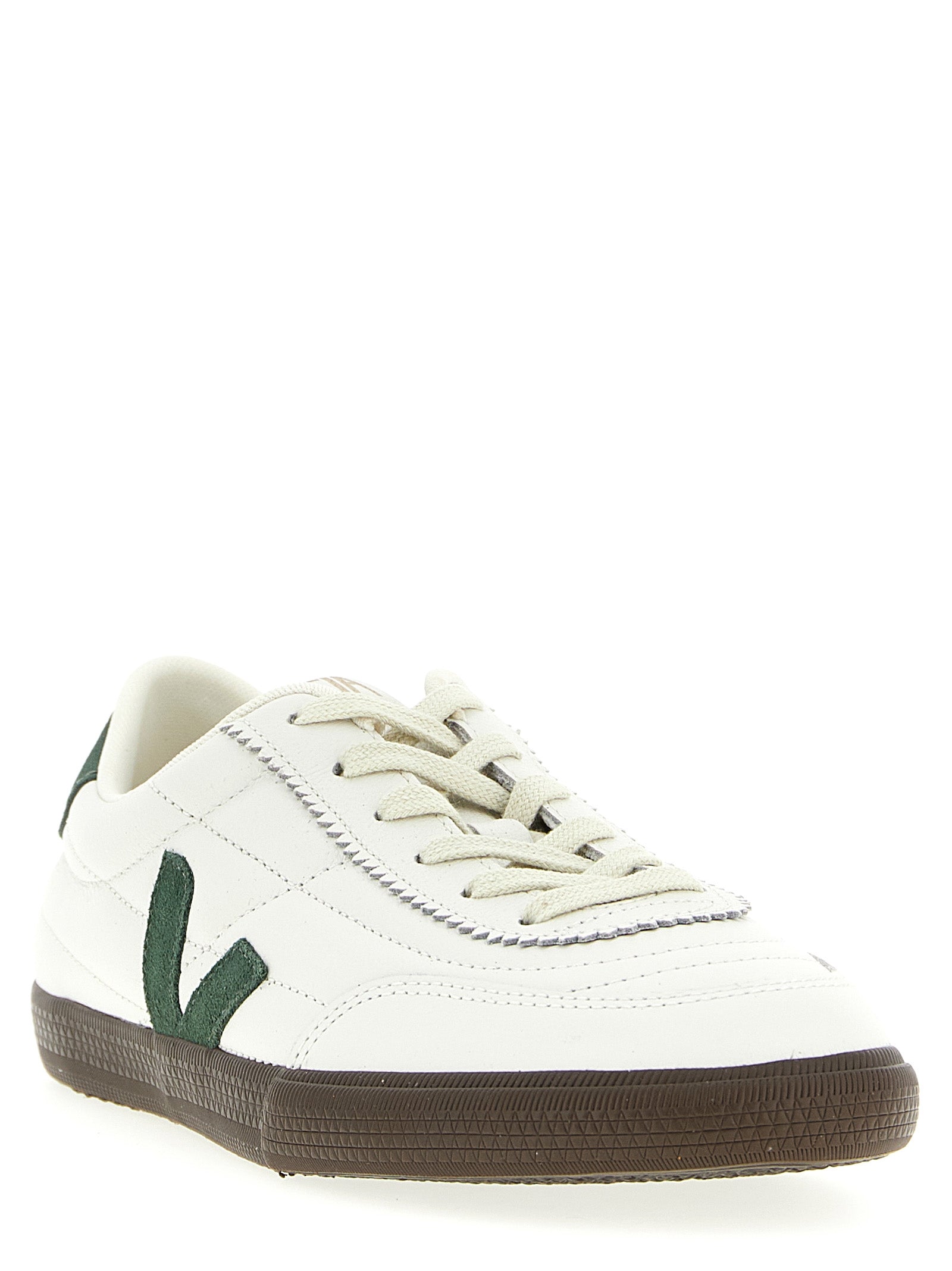 Bicolor Genuine Leather Low Top Sneakers