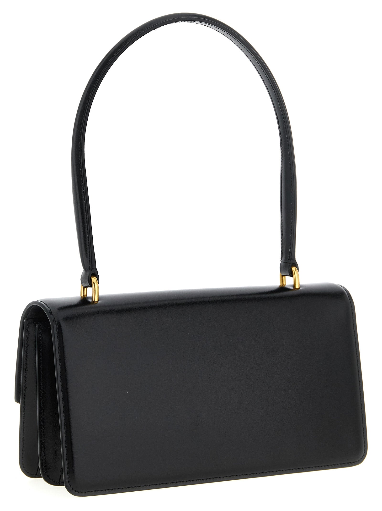 Black Calfskin Shoulder Bag