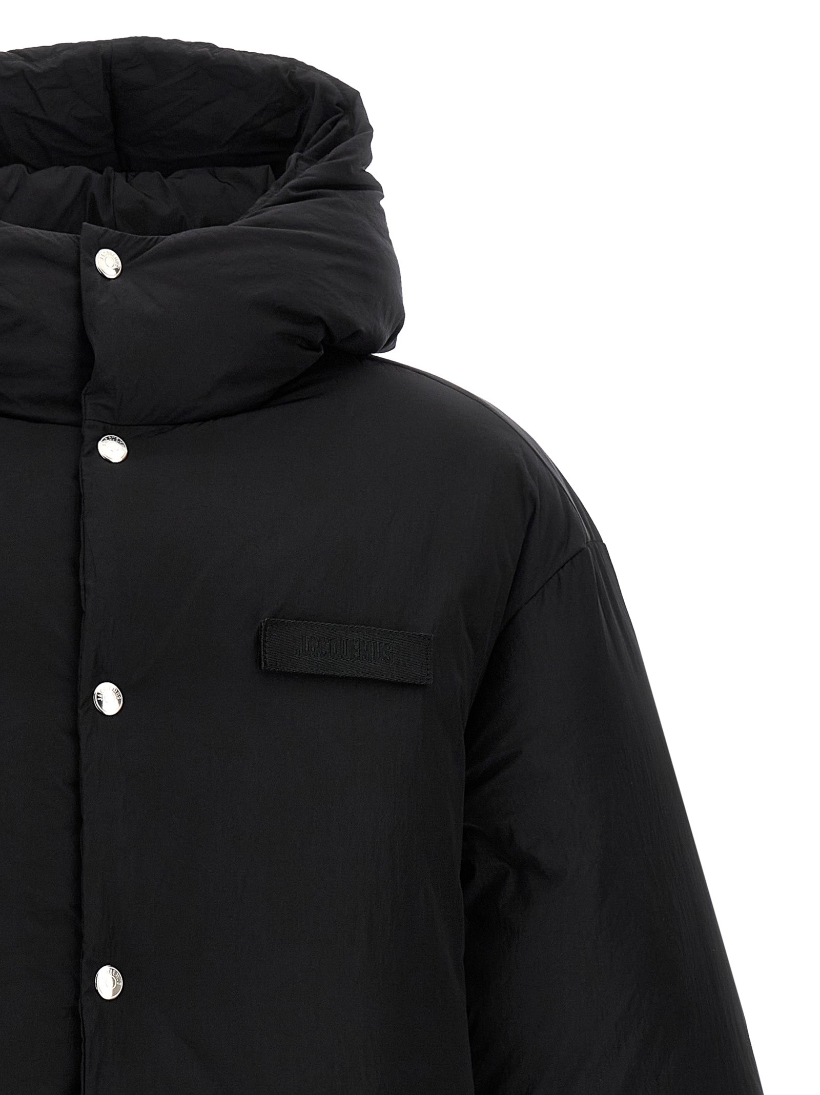 Black Polyamide Full-Length Jacket