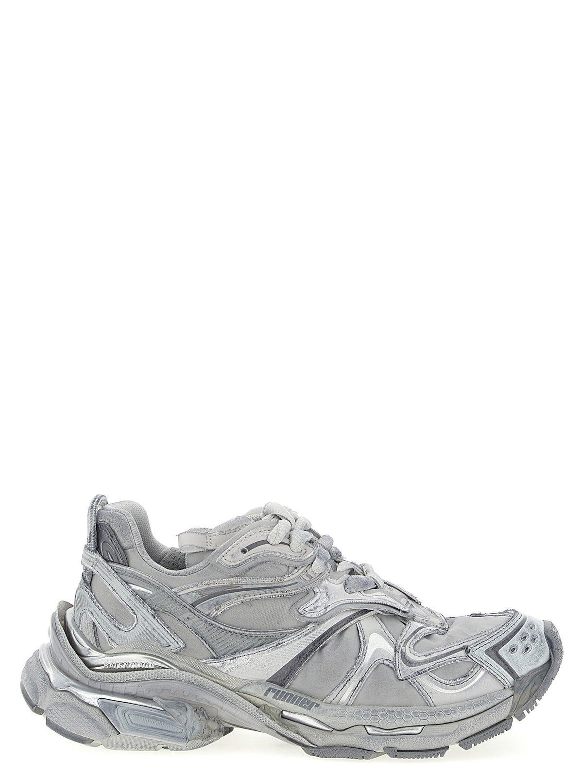 Gray Polyethylene Athletic Sneakers