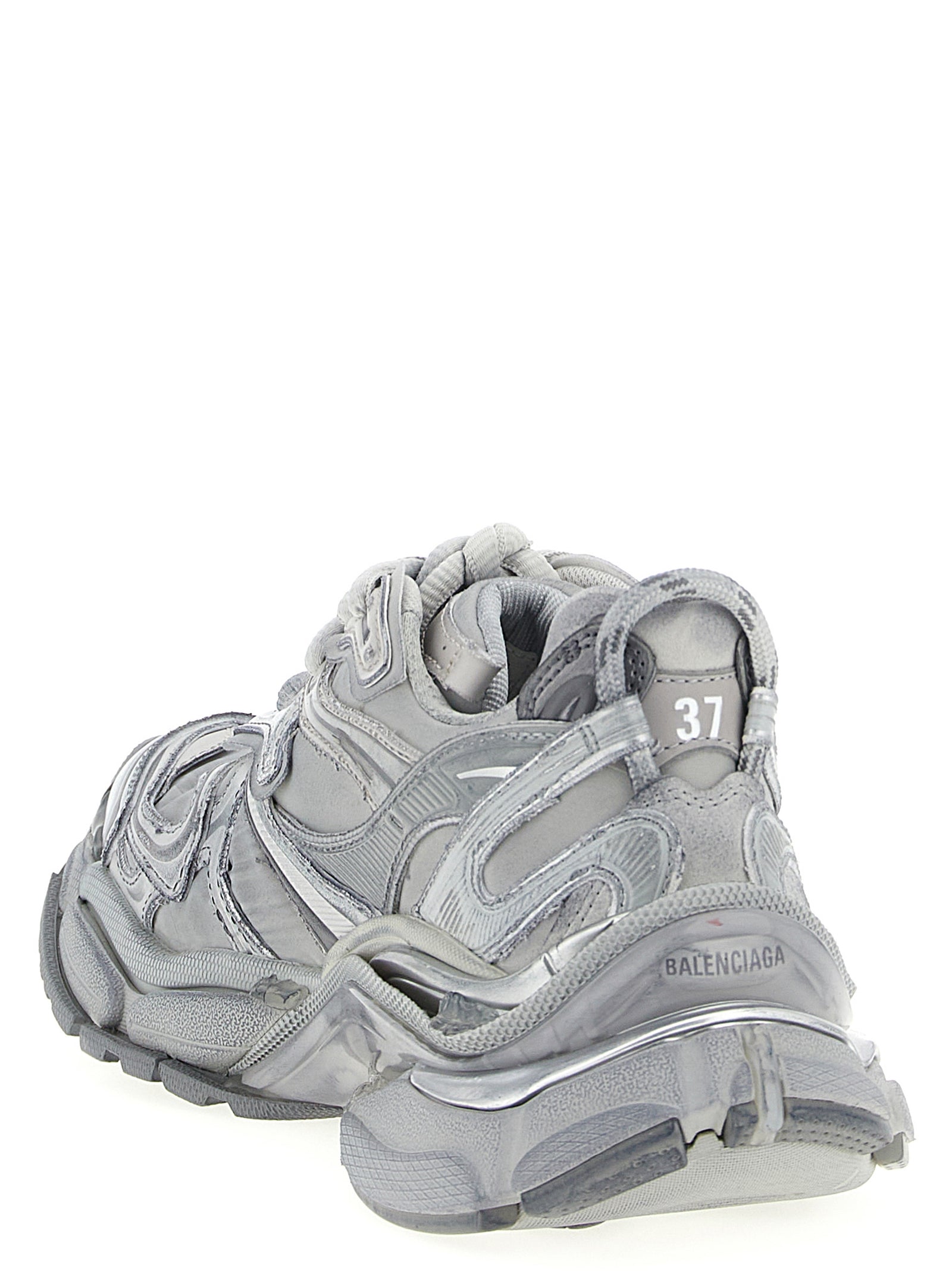 Gray Polyethylene Athletic Sneakers