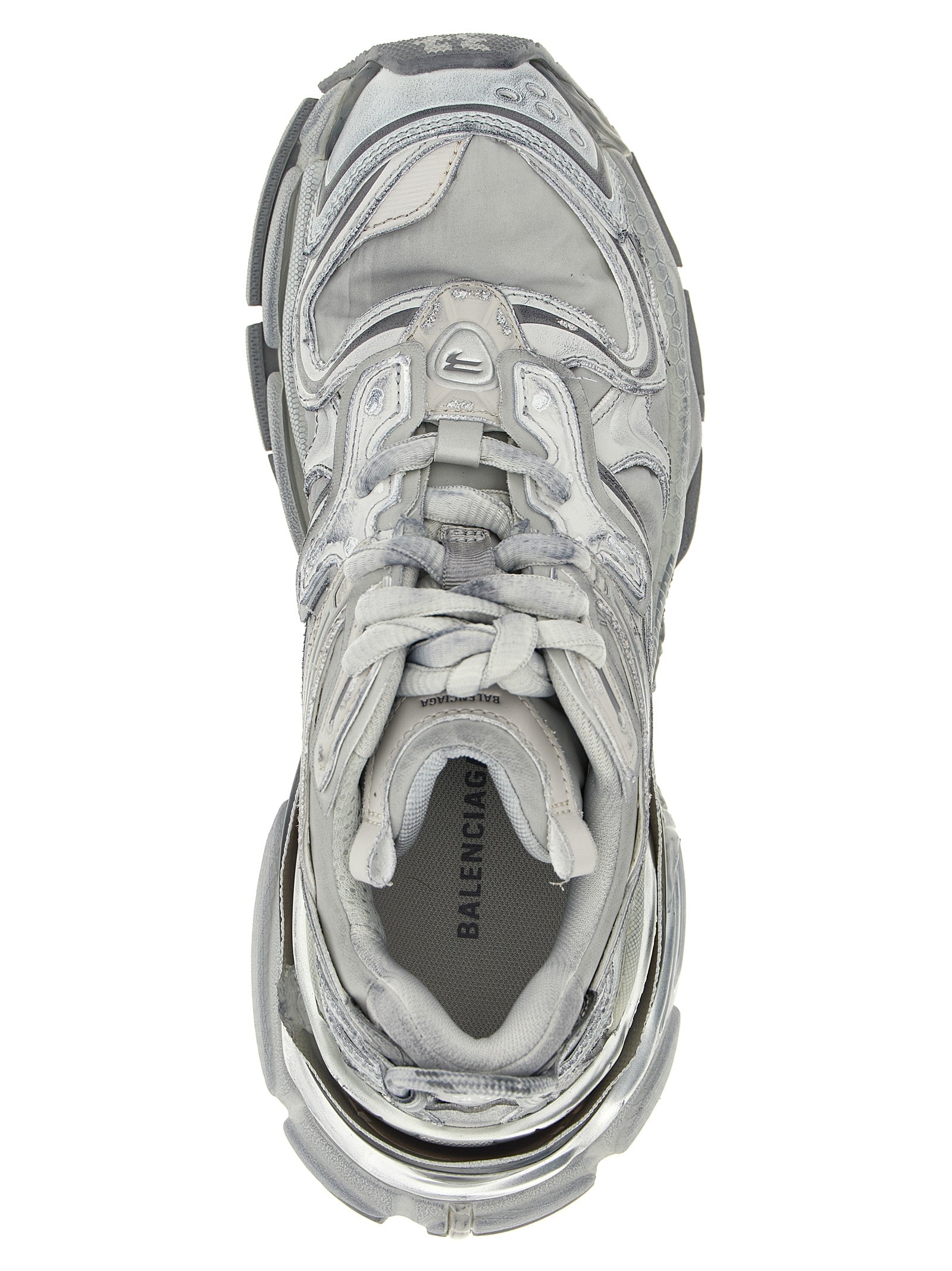 Gray Polyethylene Athletic Sneakers