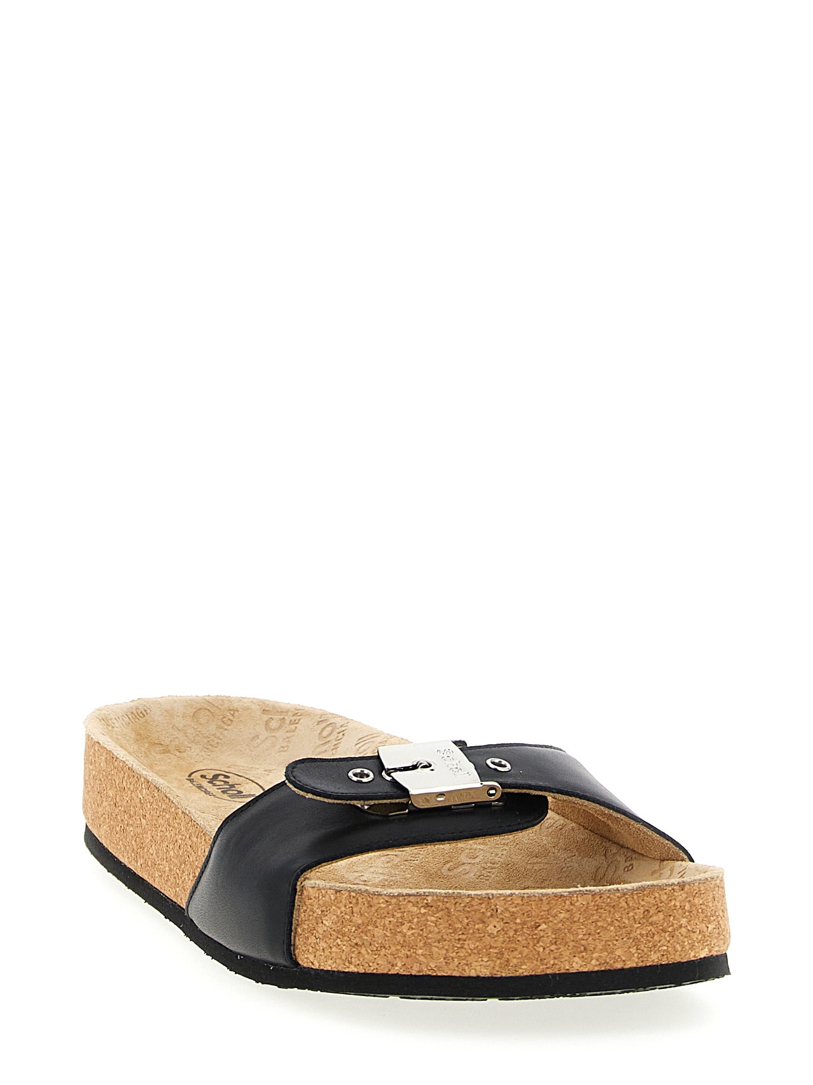 Black Calfskin Slides