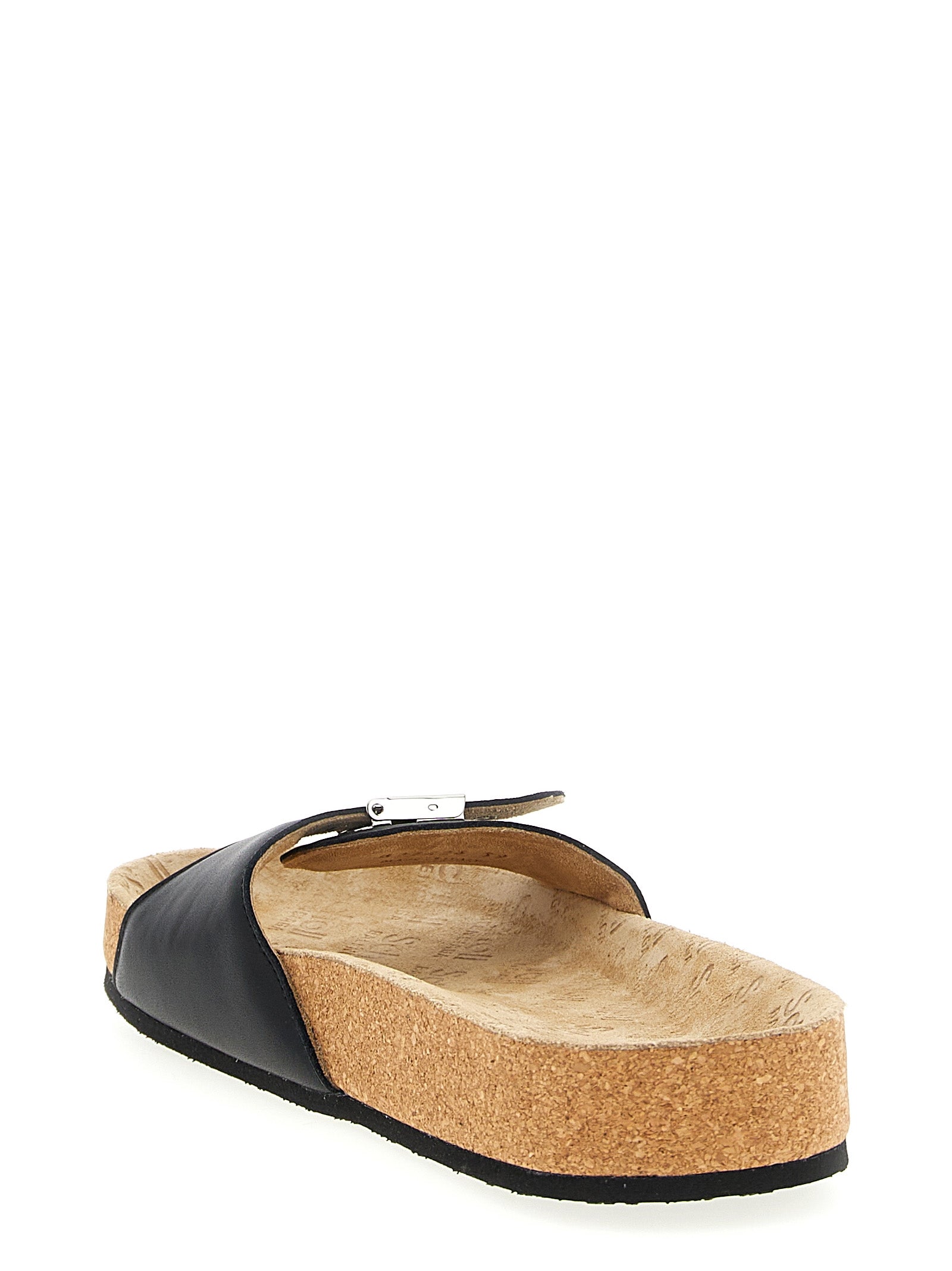 Black Calfskin Slides