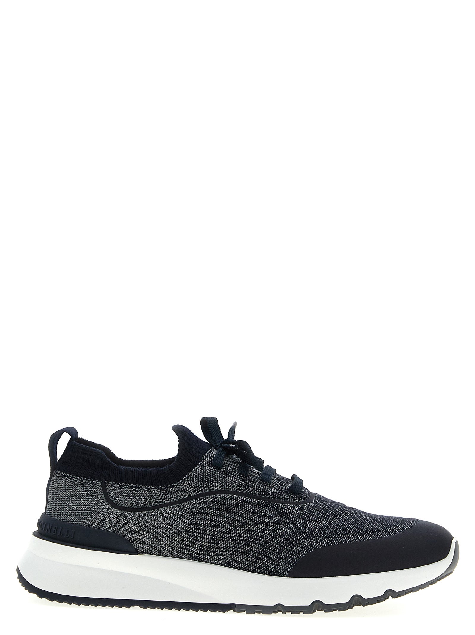 Blue Cotton Athletic Sneakers