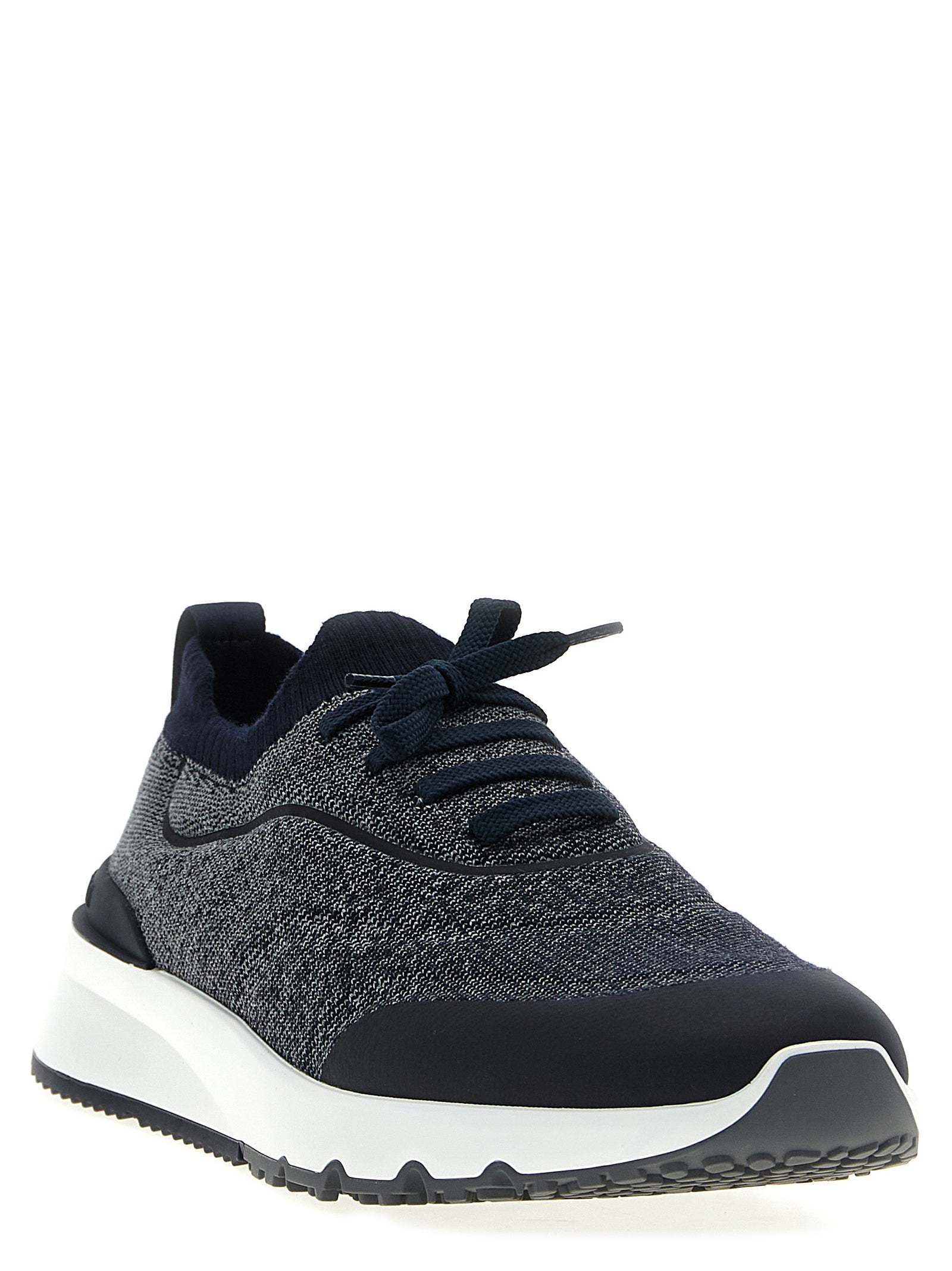 Blue Cotton Athletic Sneakers