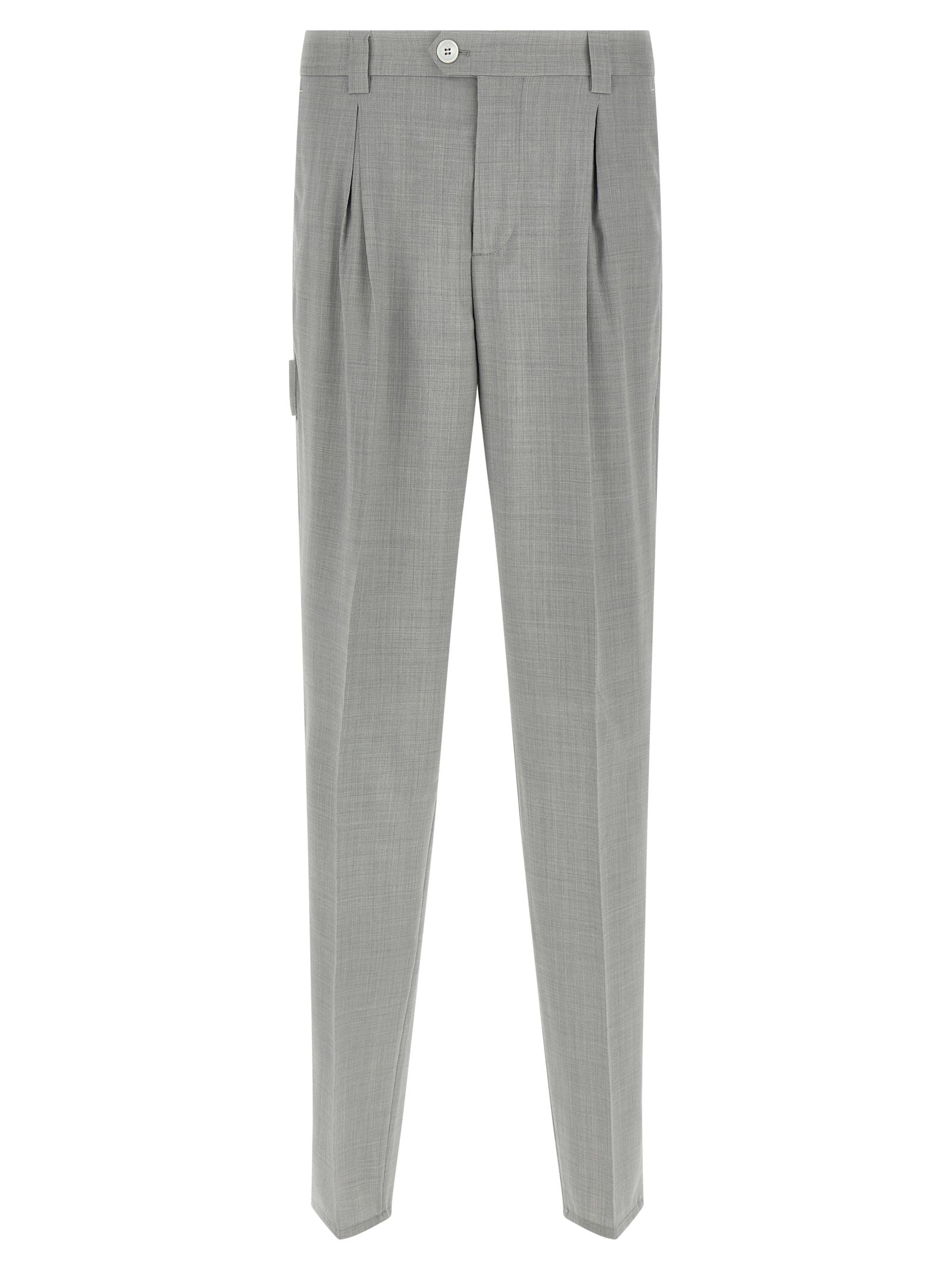 Gray Virgin Wool Dress Pants