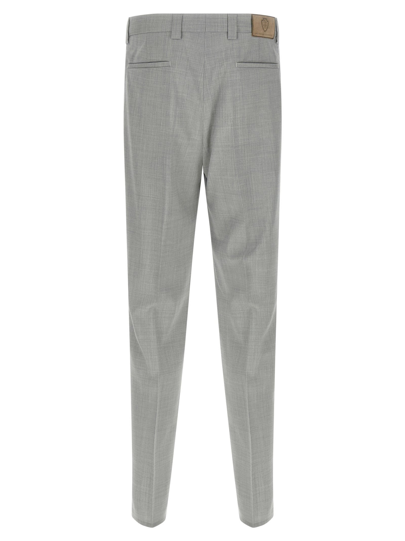 Gray Virgin Wool Dress Pants