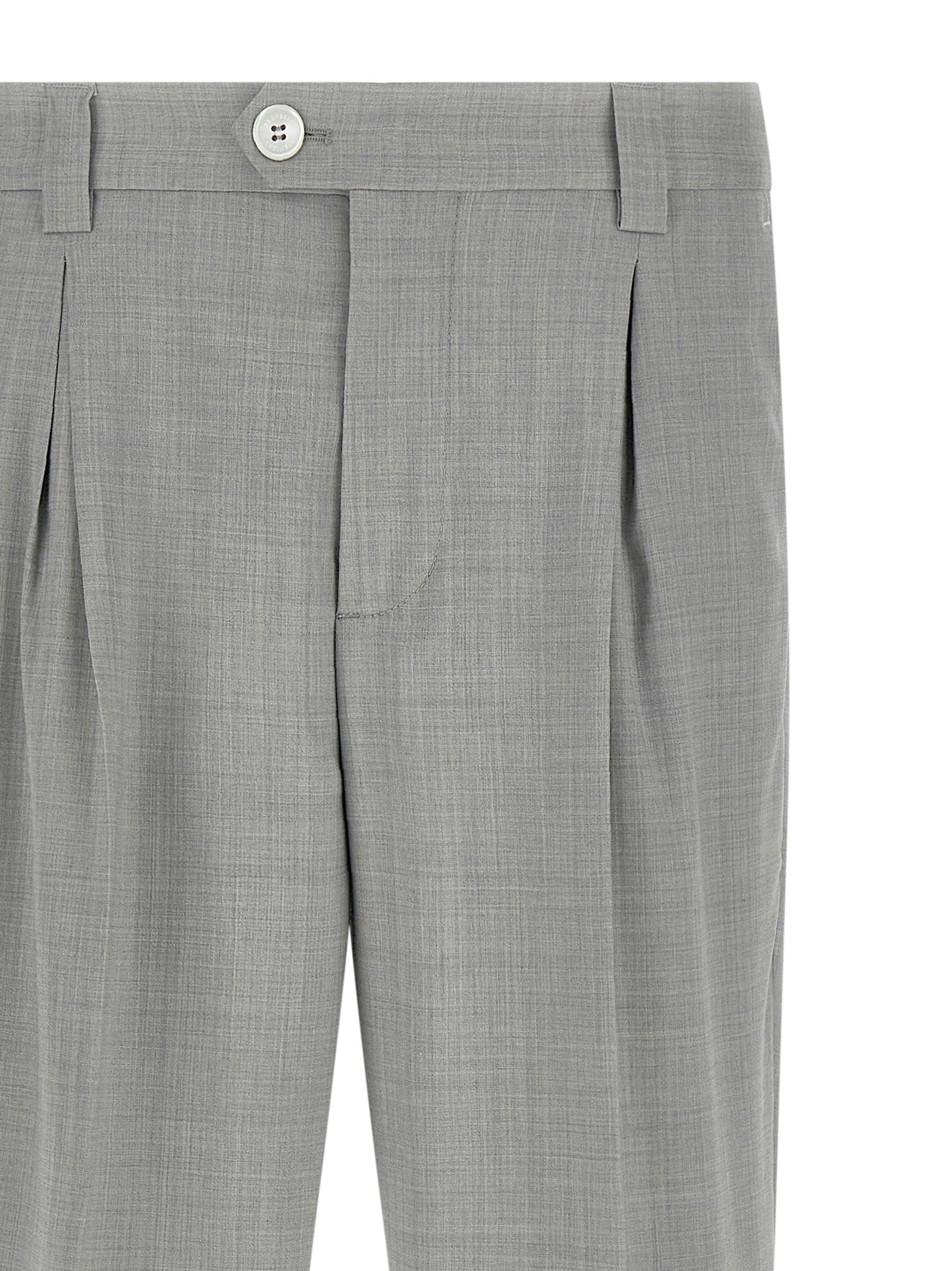 Gray Virgin Wool Dress Pants