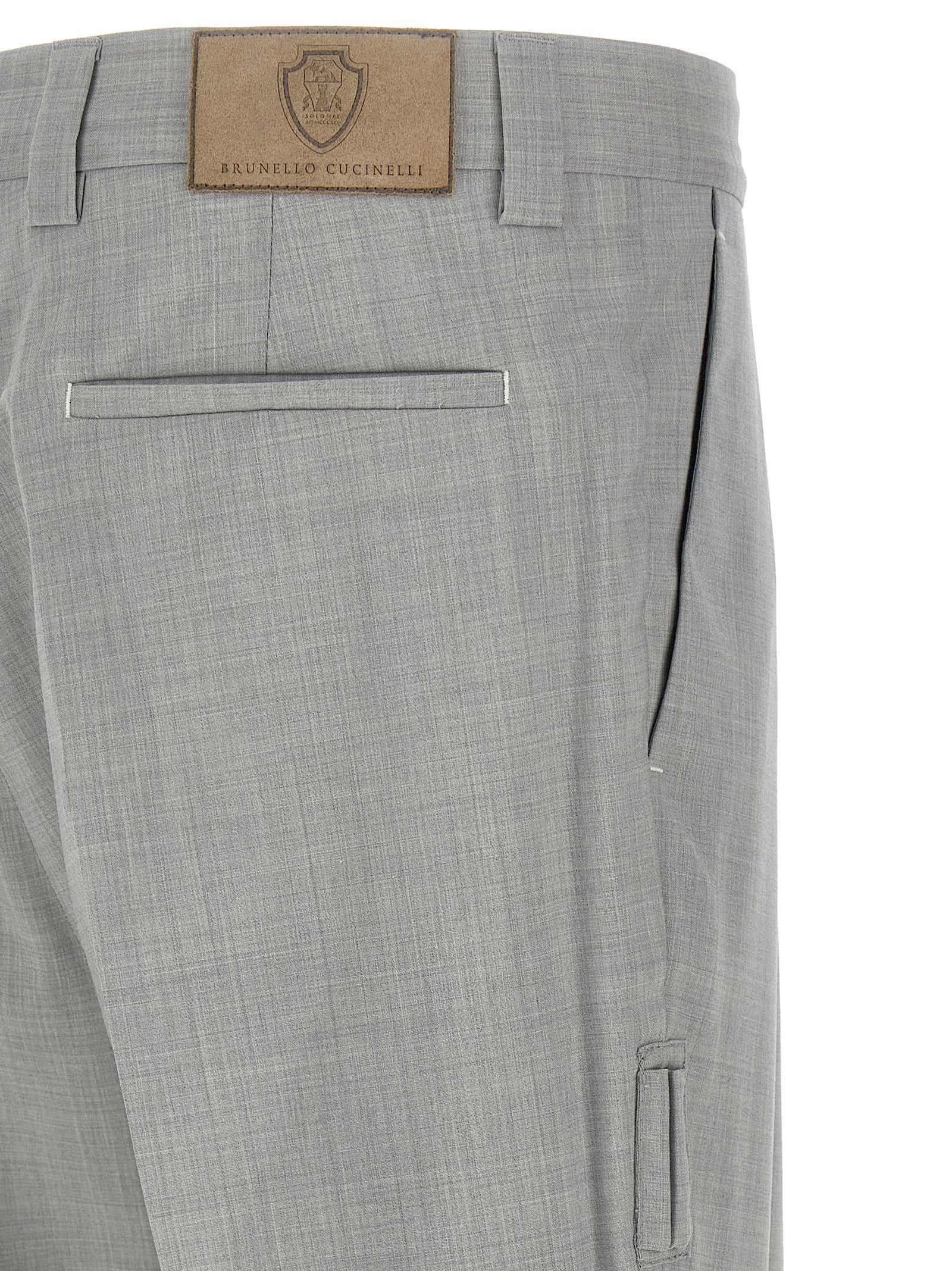 Gray Virgin Wool Dress Pants