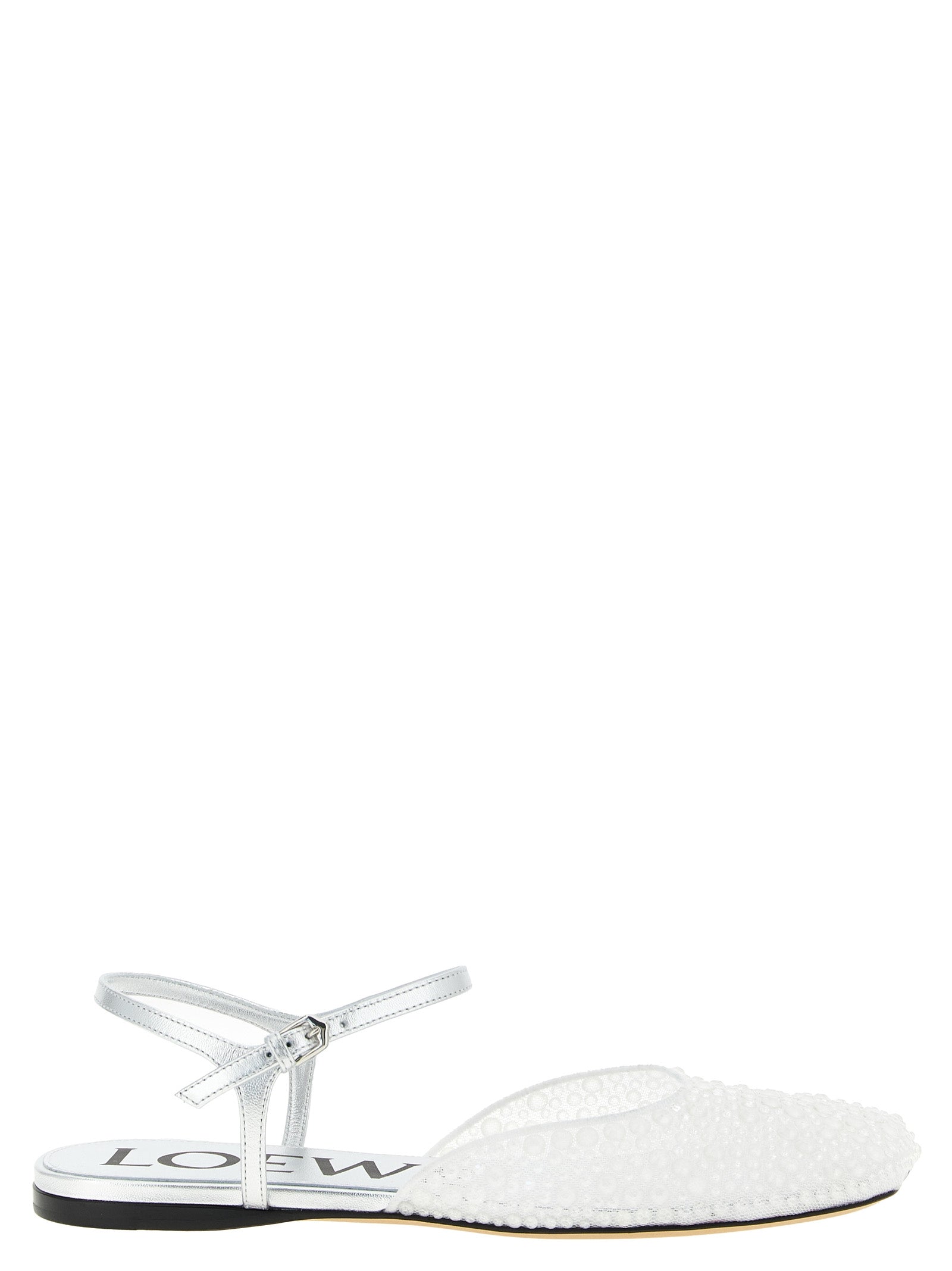White Polyamide Ballet Flats