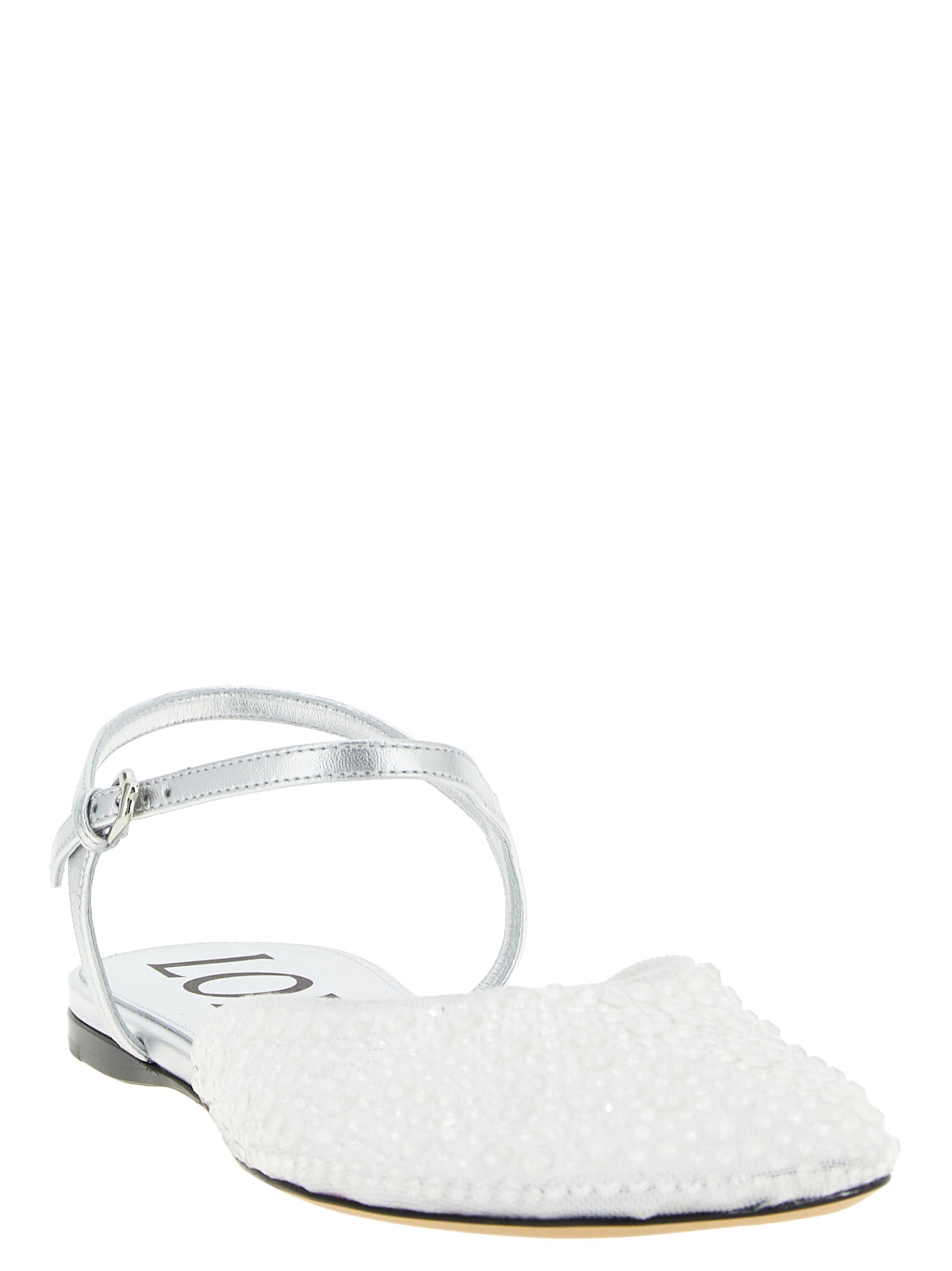White Polyamide Ballet Flats