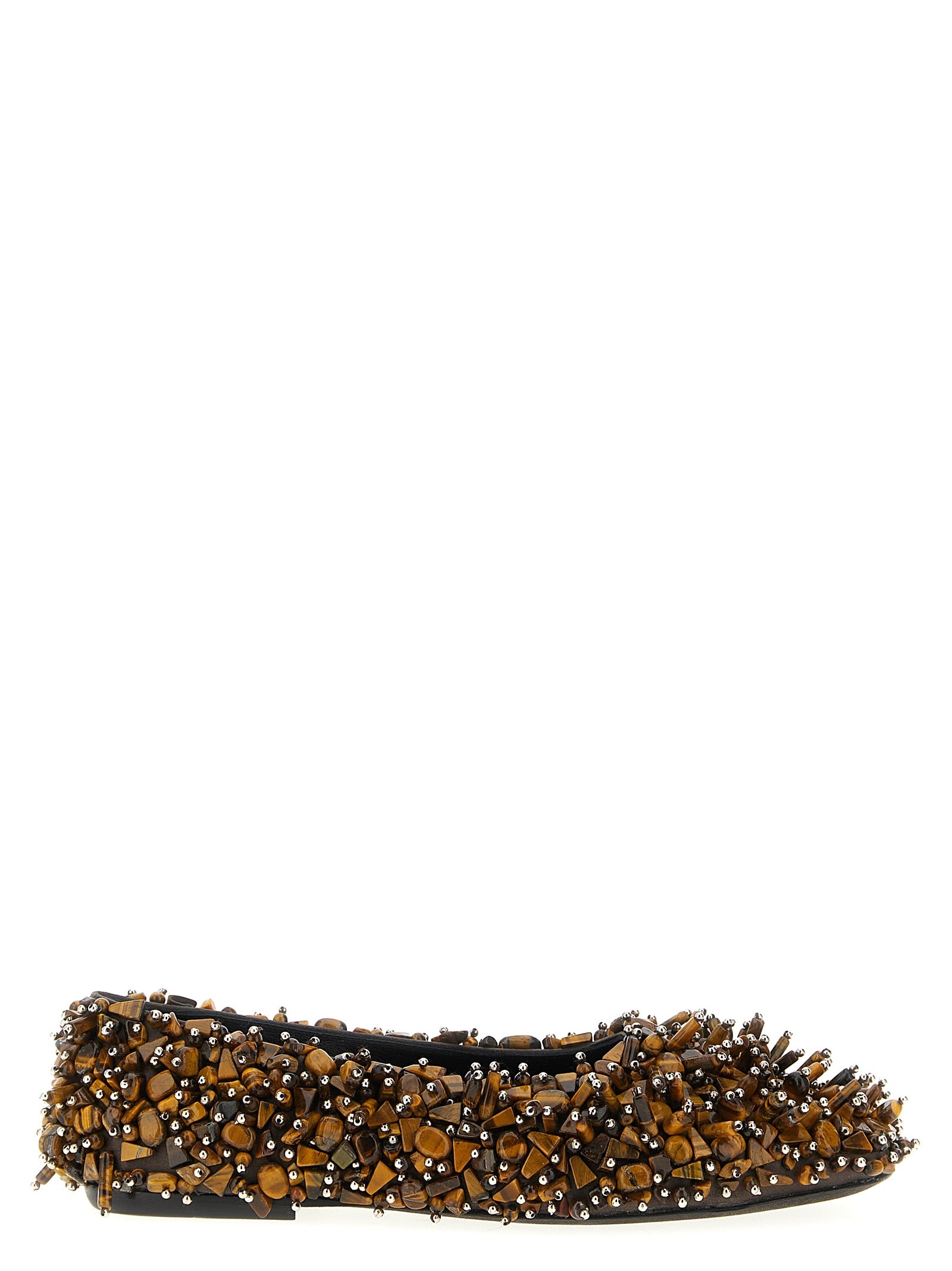 Brown Viscose Ballet Flats