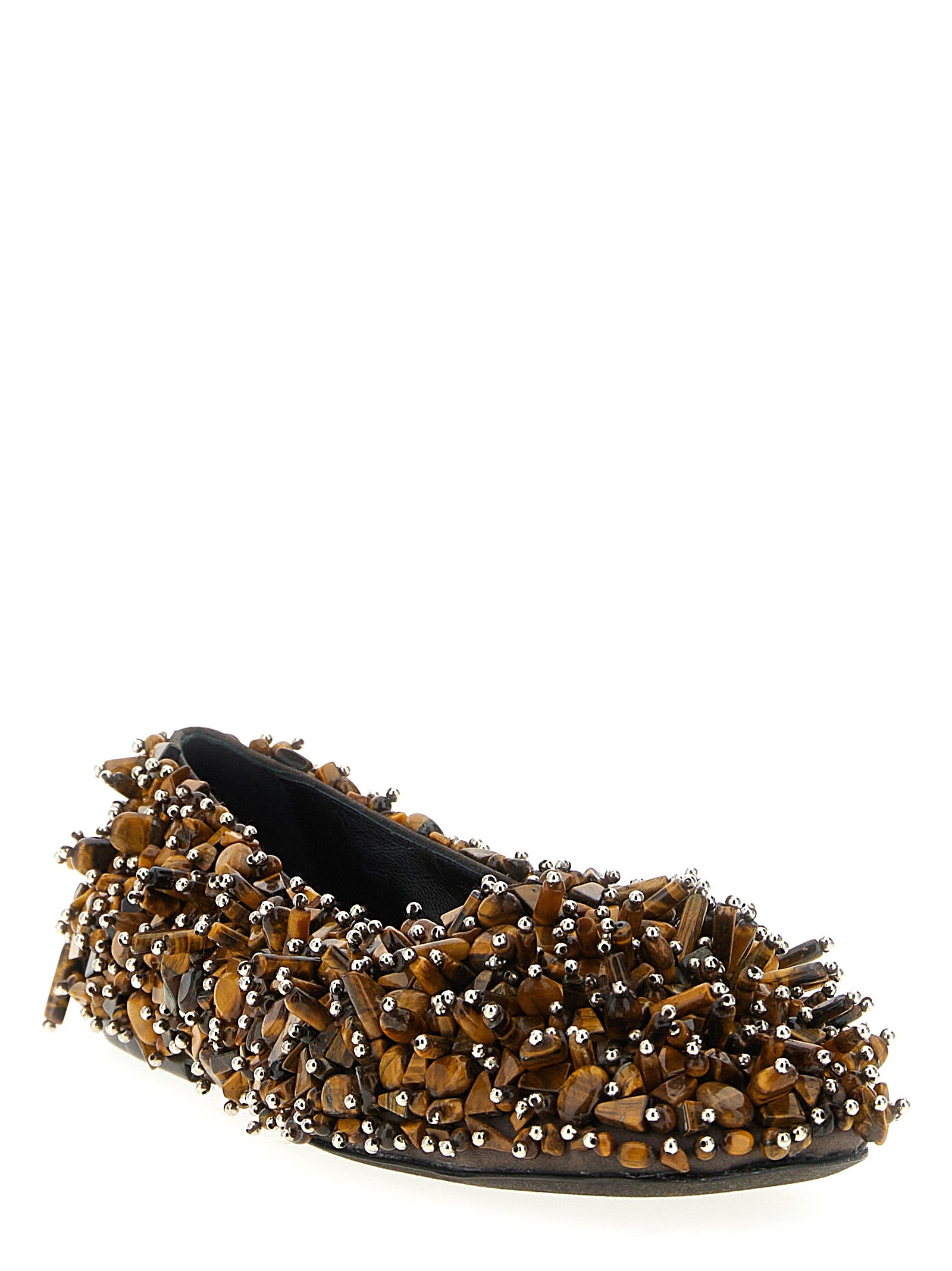 Brown Viscose Ballet Flats