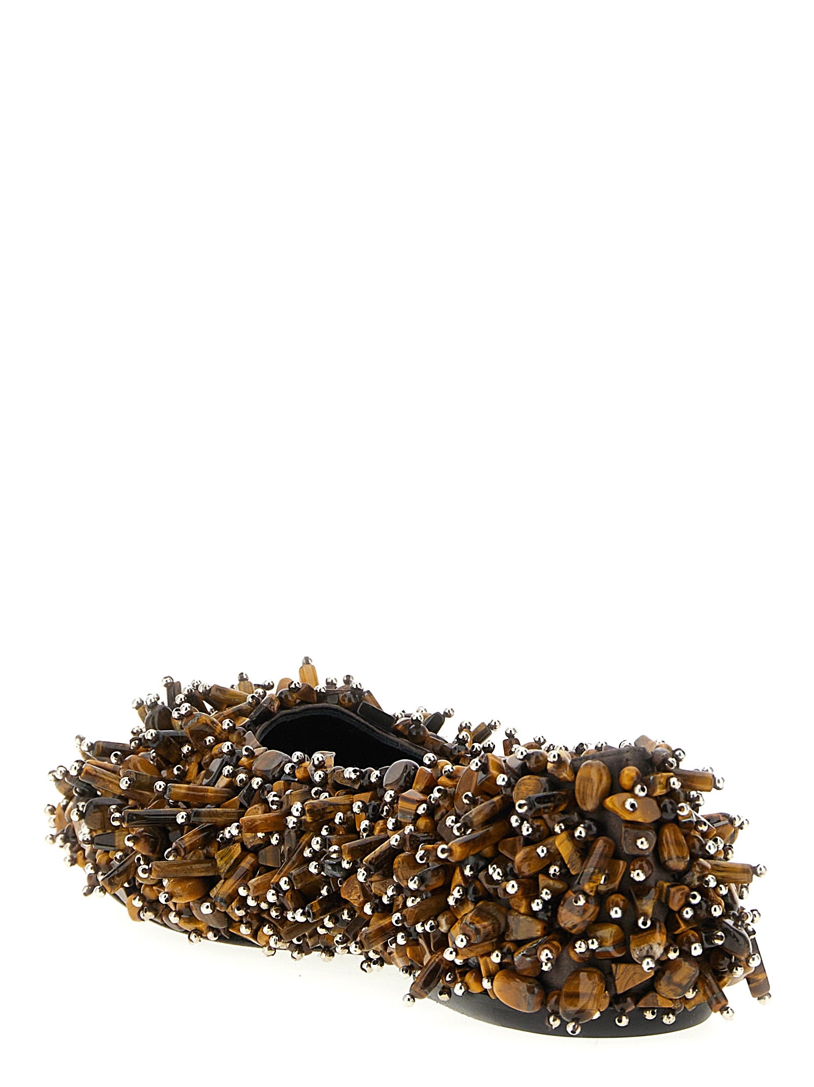 Brown Viscose Ballet Flats