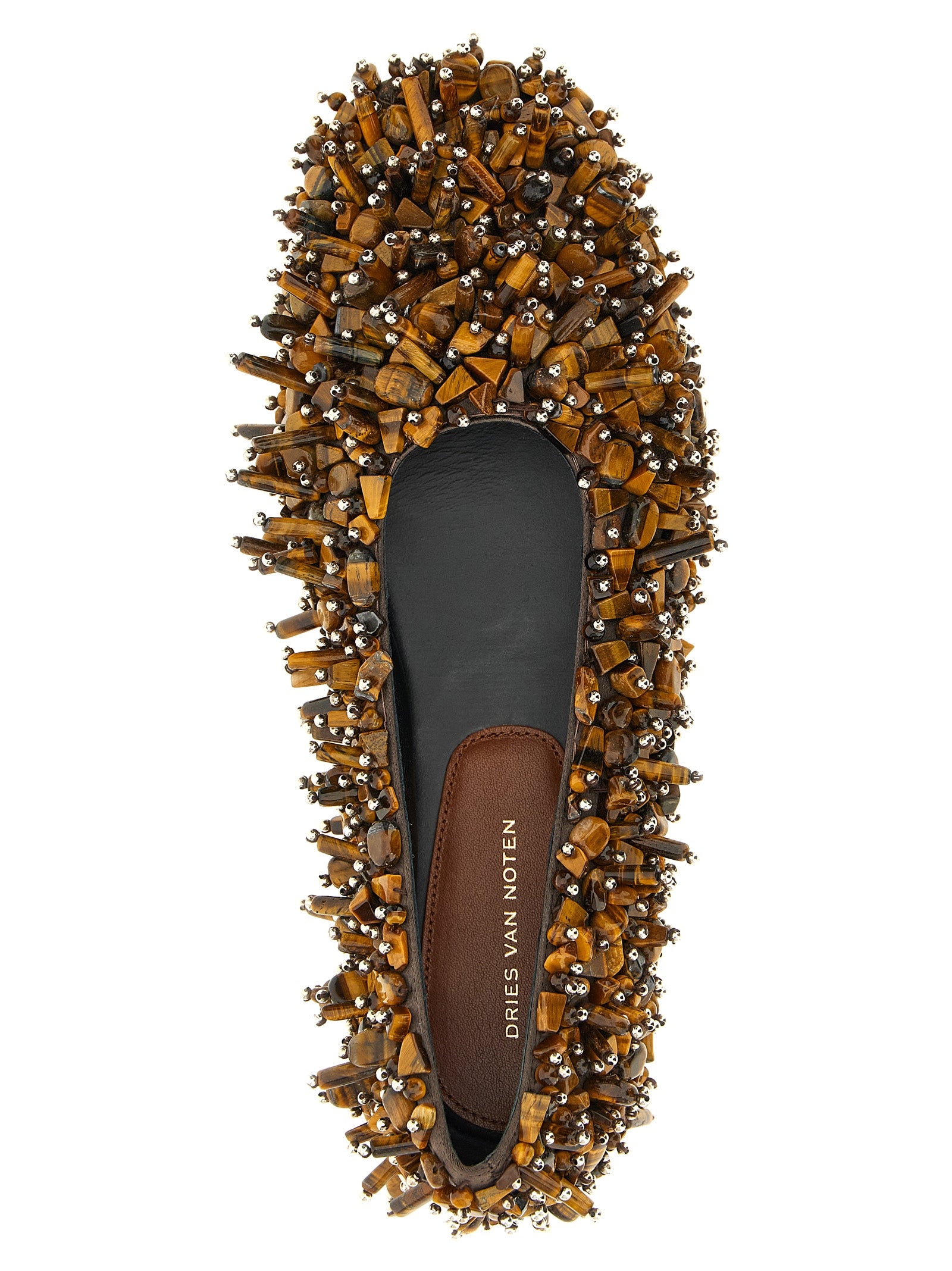 Brown Viscose Ballet Flats