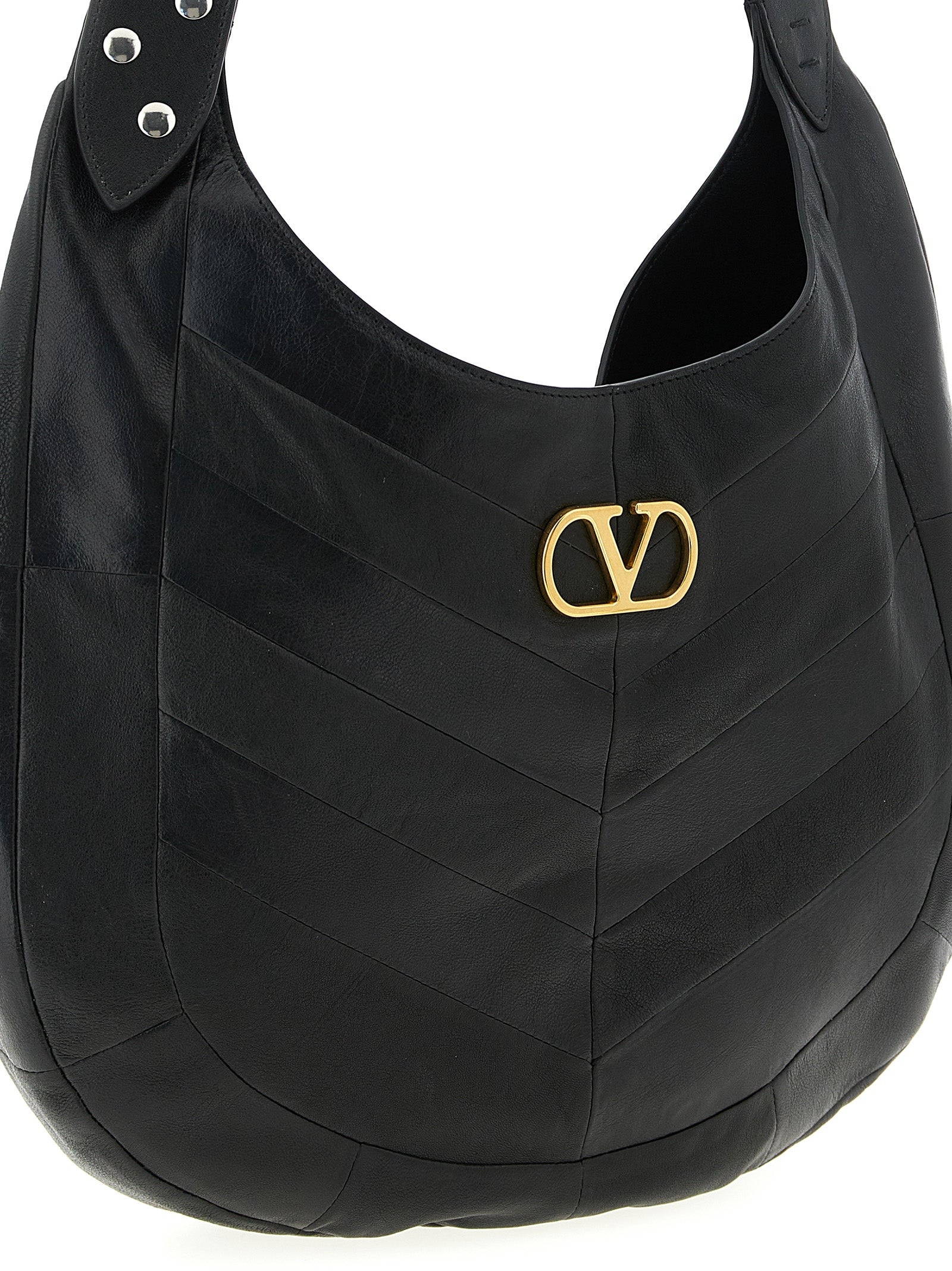 Black Lamb Leather Shoulder Bag