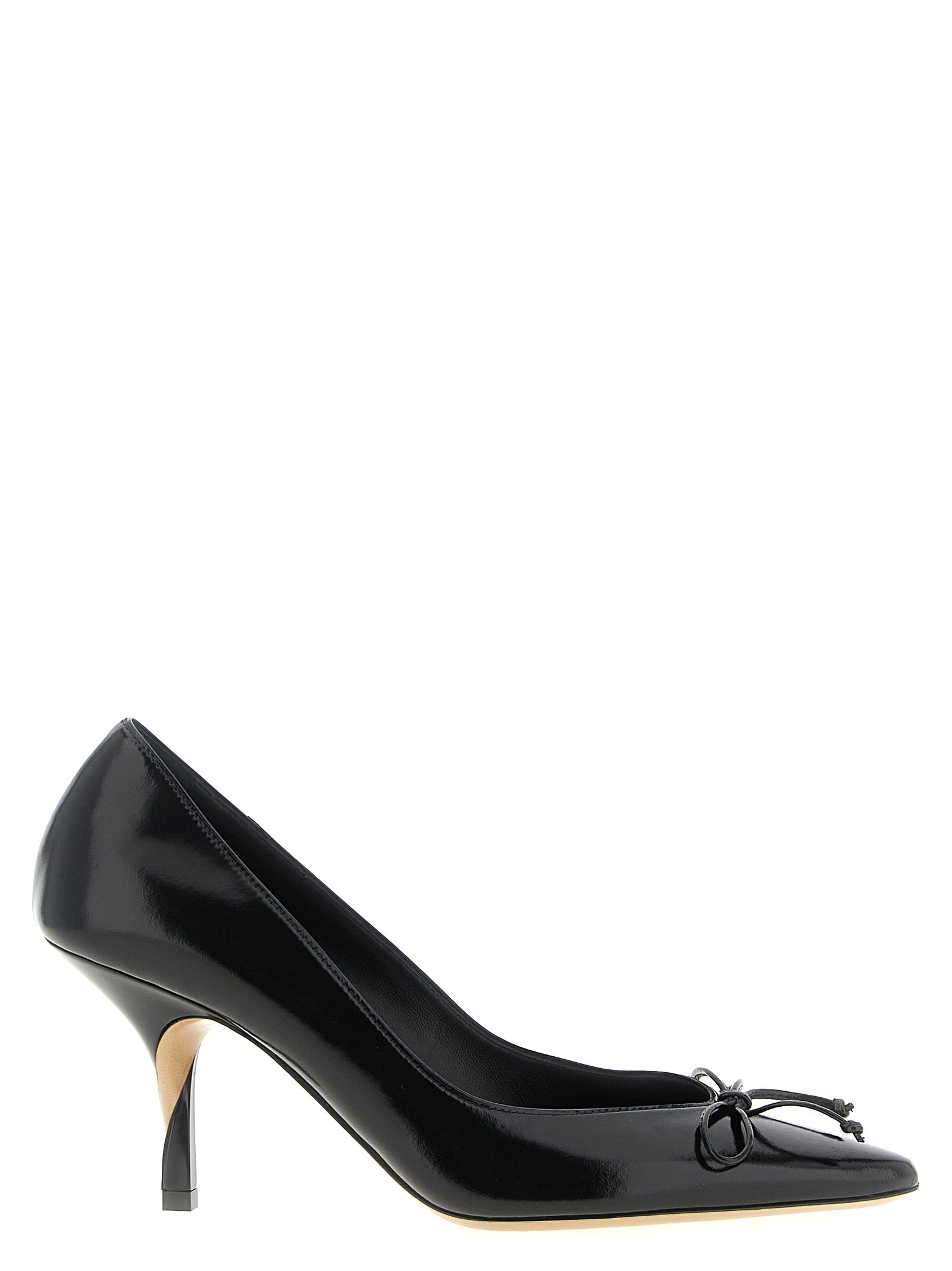 Black Cowhide High Heel Pumps