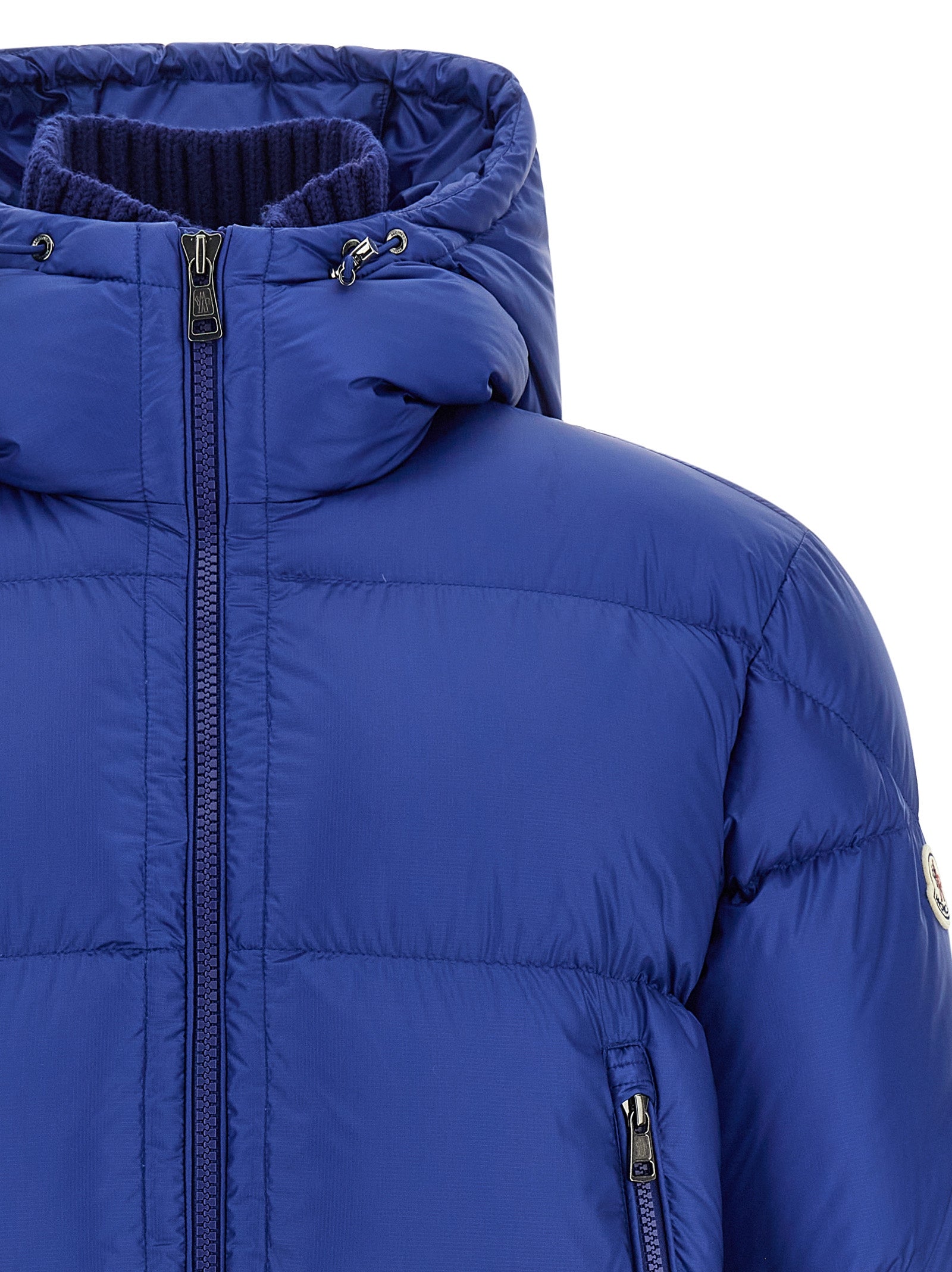 Blue Polyamide Full-Length Jacket