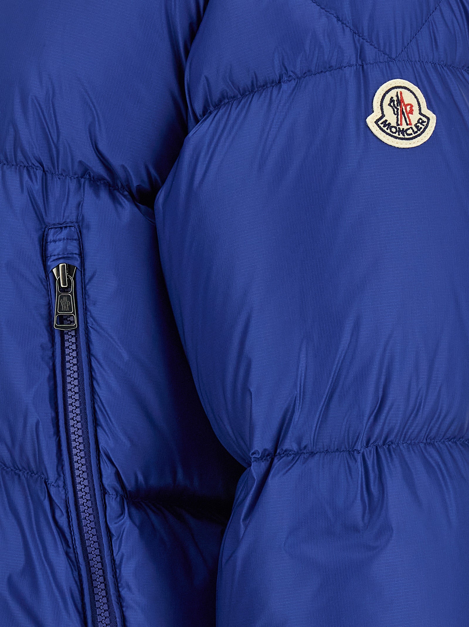 Blue Polyamide Full-Length Jacket