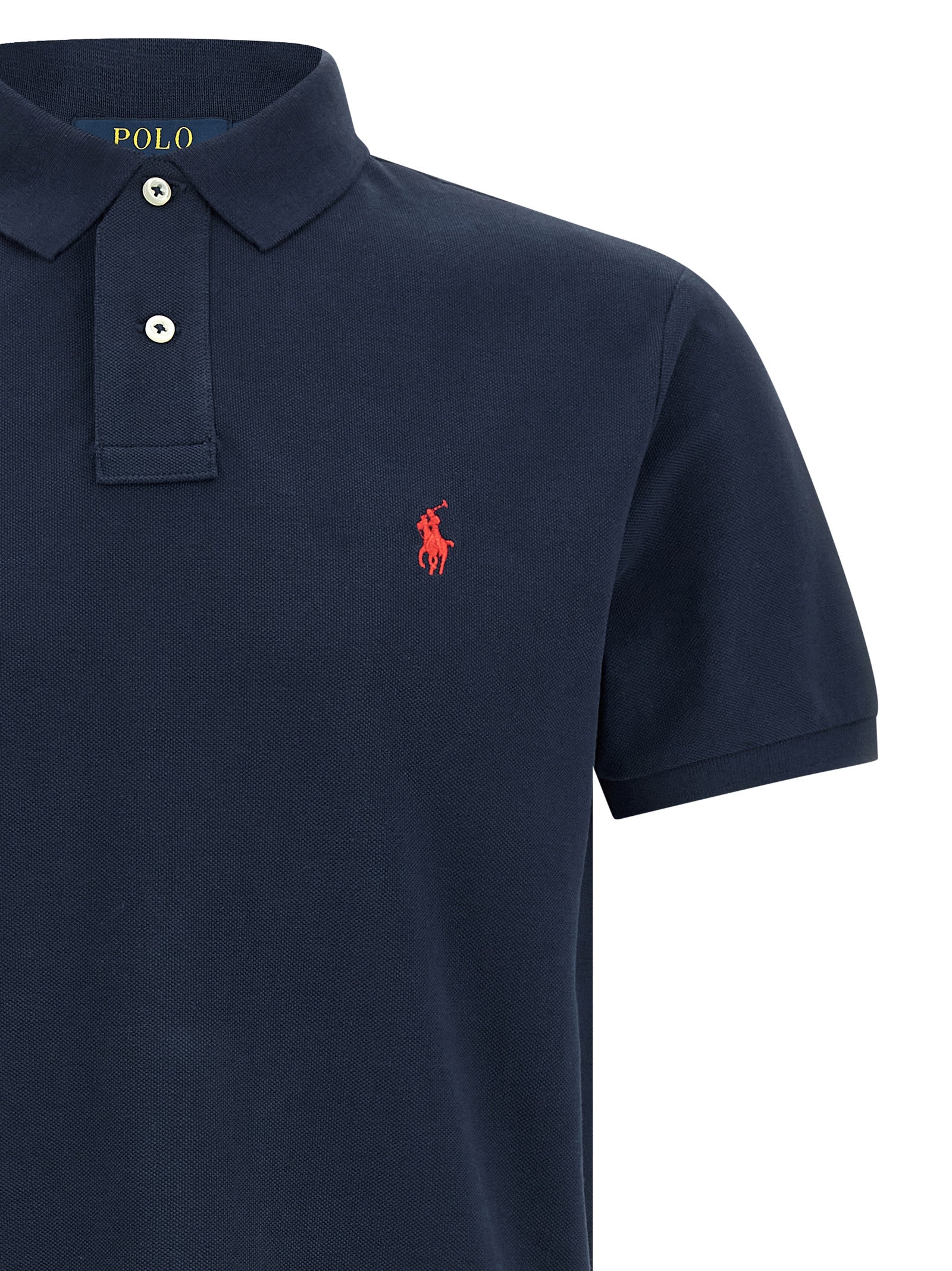 Blue Cotton Polo Shirt