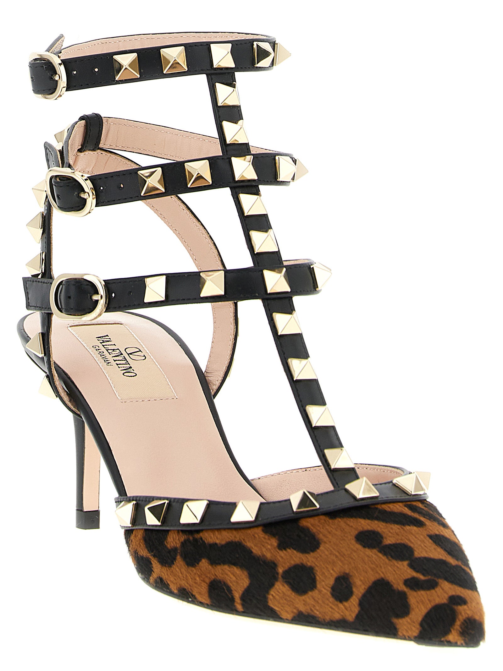 Multicolor Calfskin Mid Heel Pumps