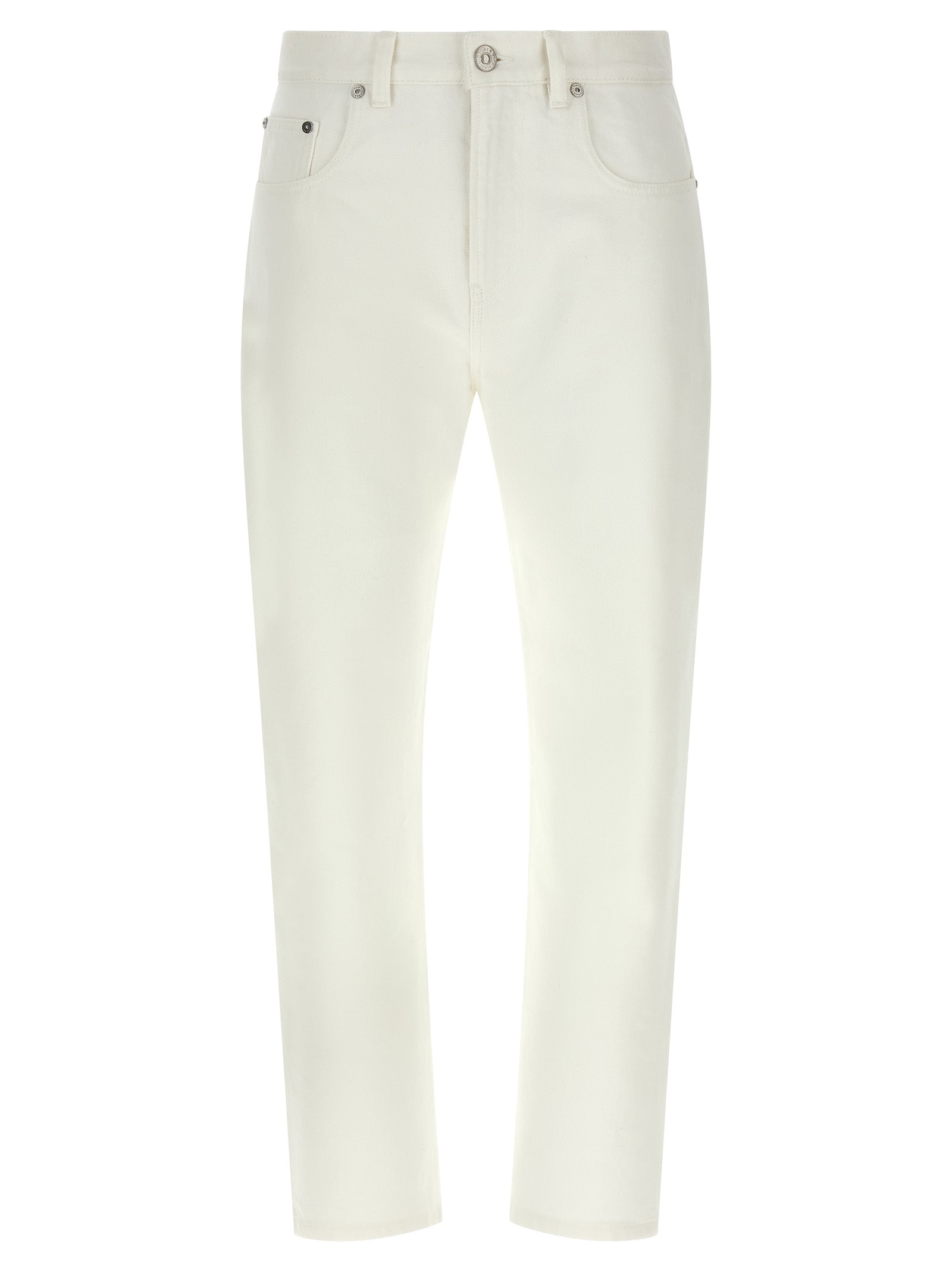 White Cotton High-Waisted Jean