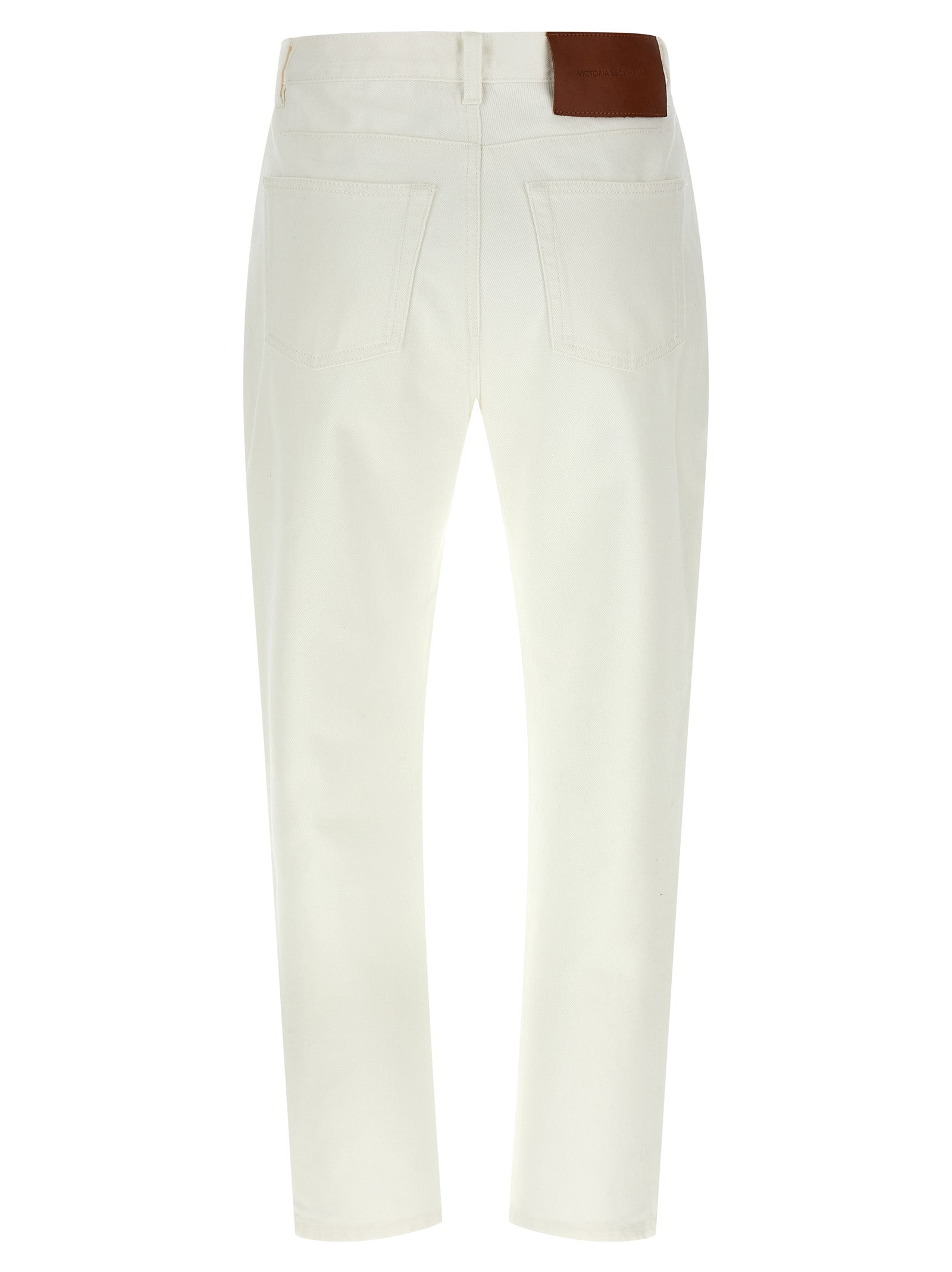 White Cotton High-Waisted Jean