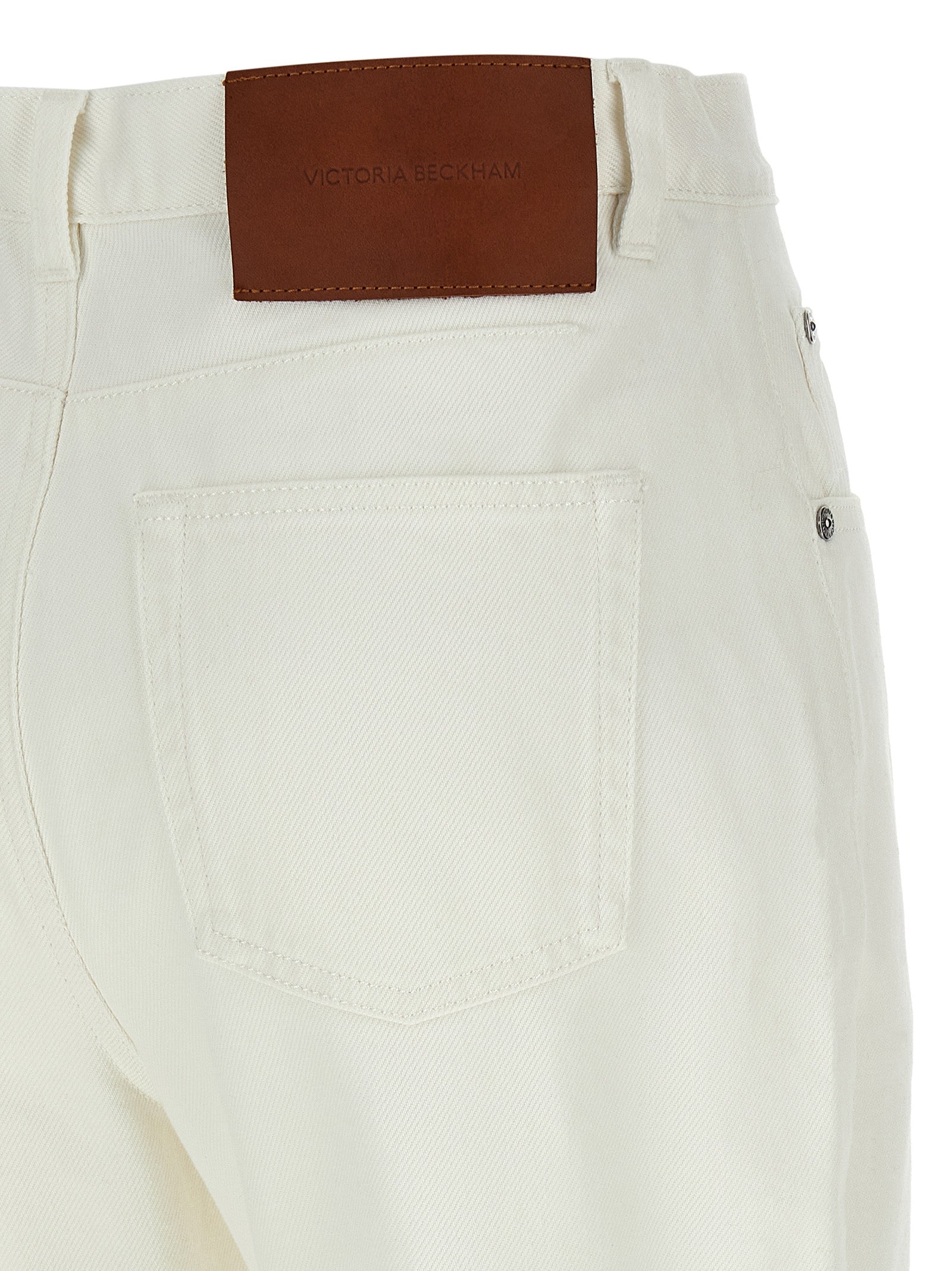 White Cotton High-Waisted Jean