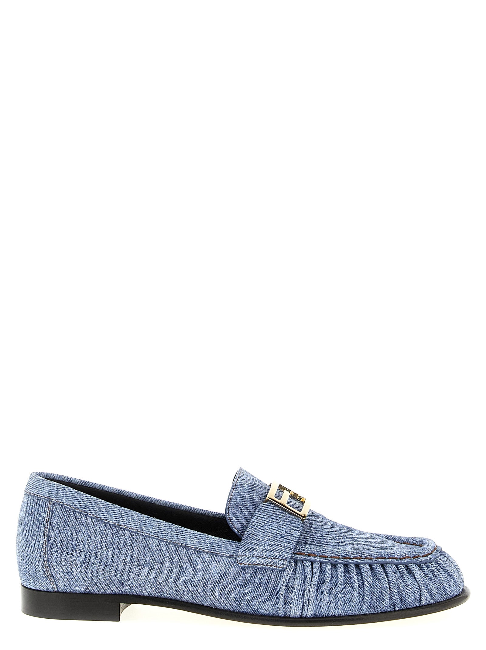 Blue Calfskin Slip-On Loafers
