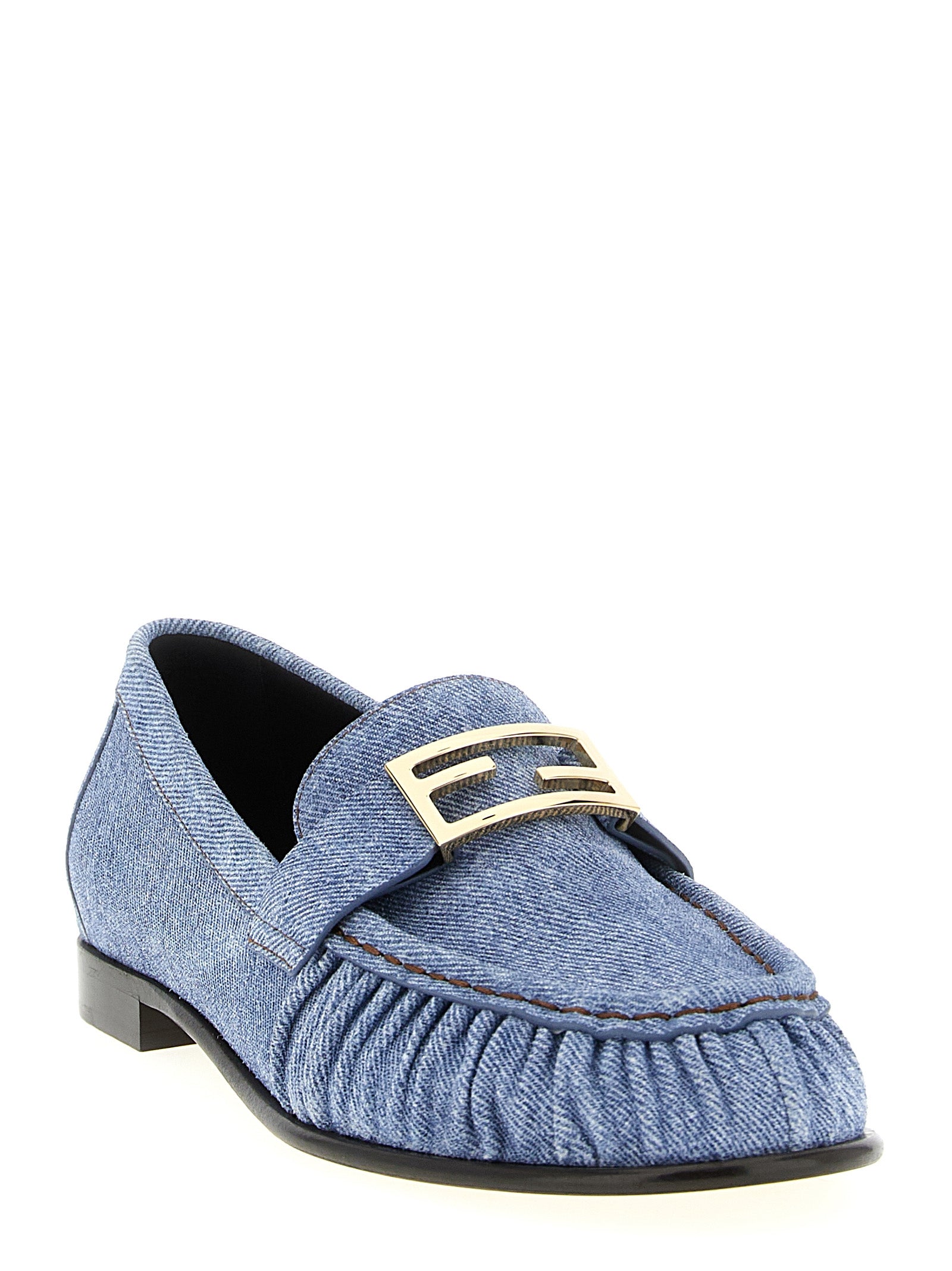 Blue Calfskin Slip-On Loafers
