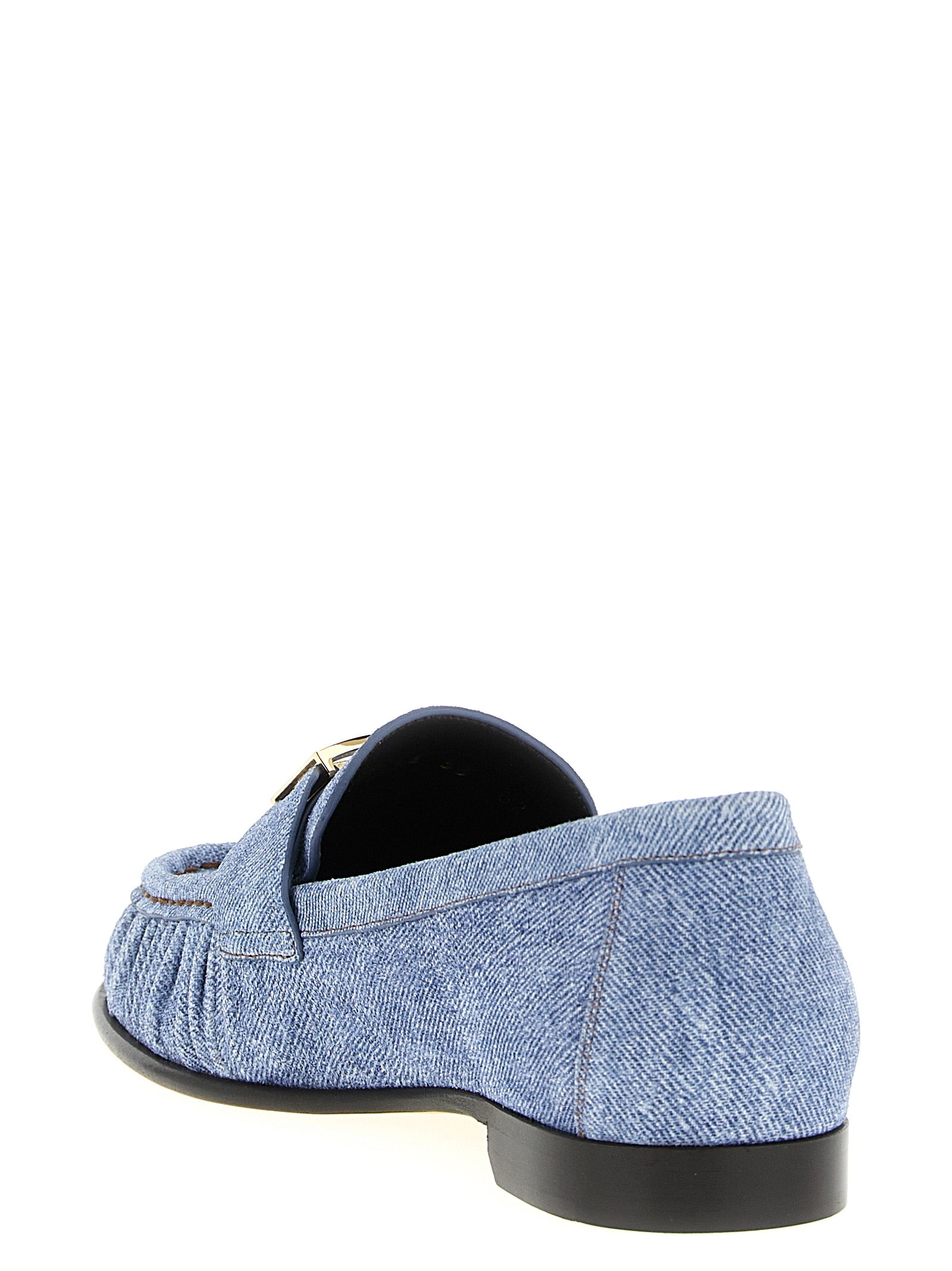 Blue Calfskin Slip-On Loafers